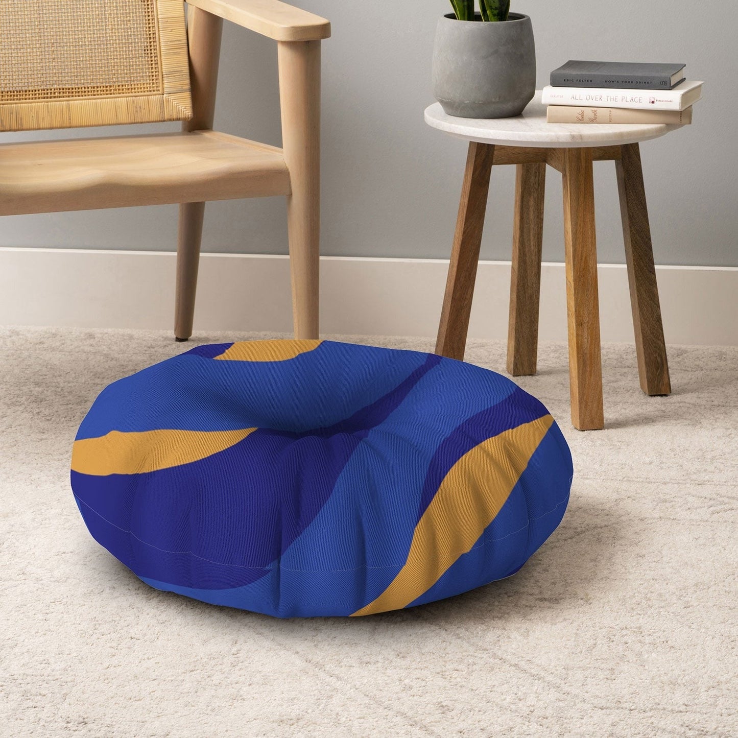 Camilla Foss Pebbles in Stream Floor Pillow Round