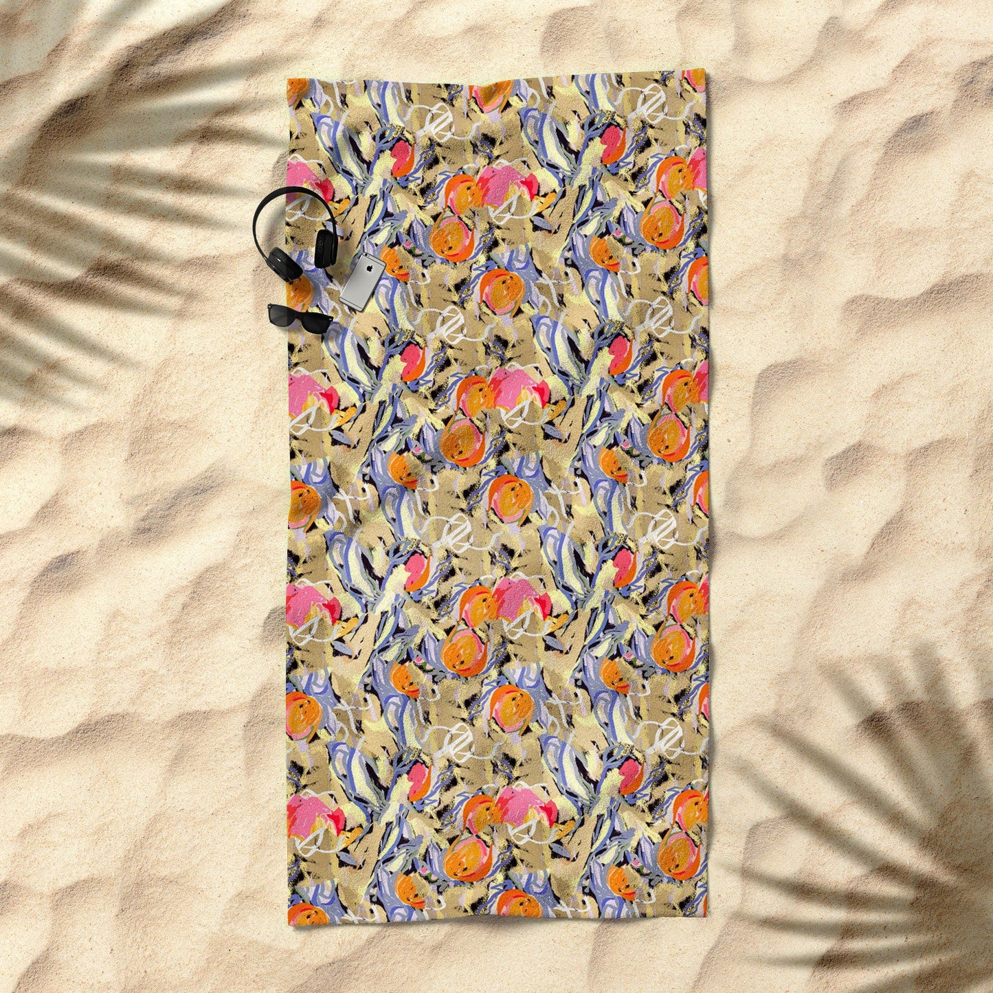 83 Oranges Blooms in The Butter Forest Beach Towel