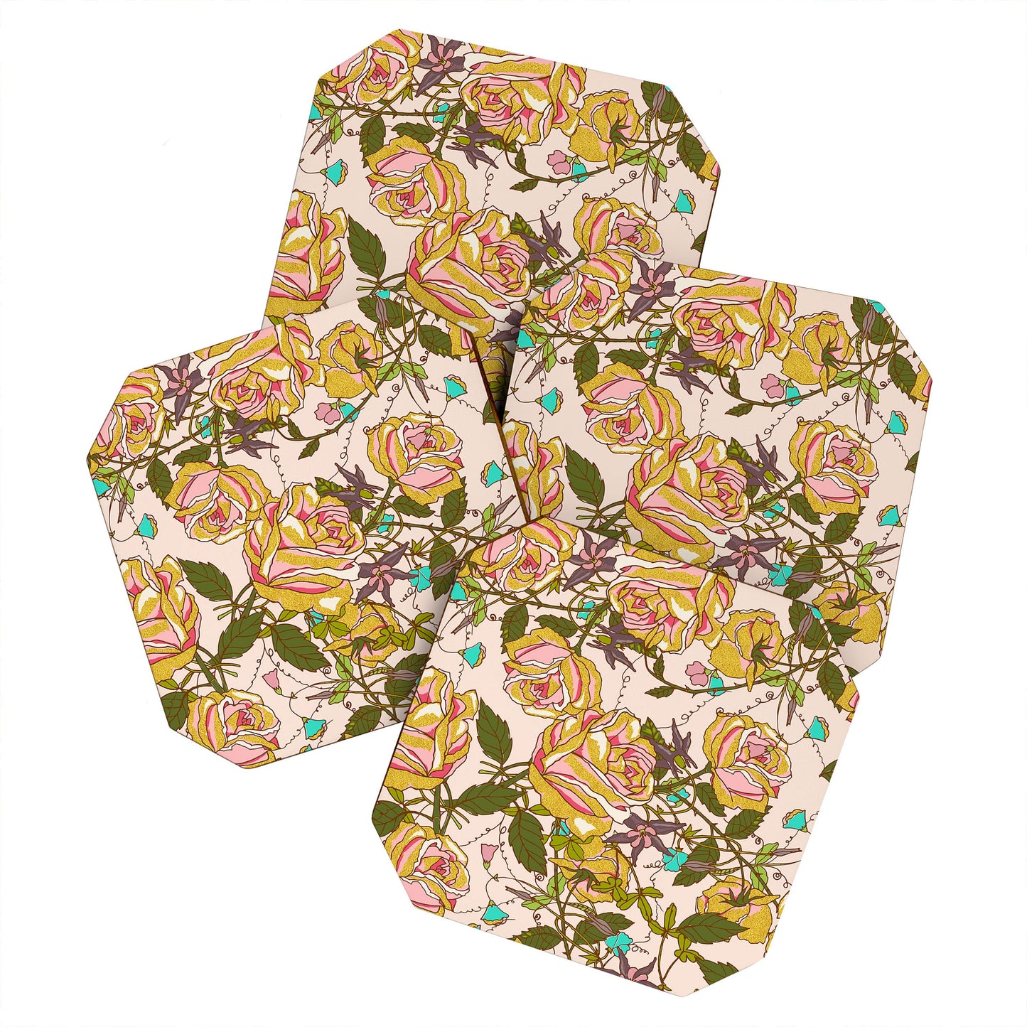 83 Oranges Golden Beauty Coaster Set