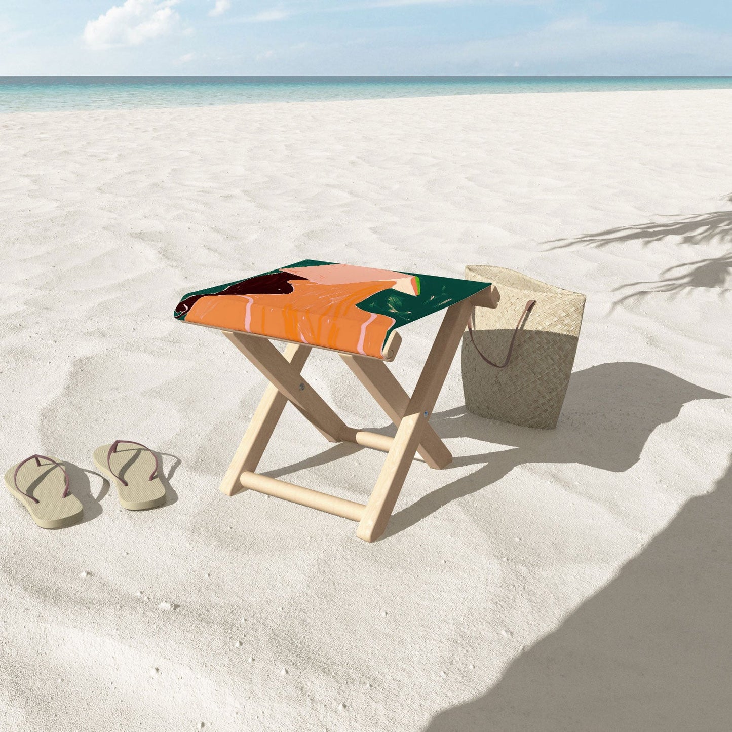 83 Oranges Reading Between The Lines Folding Stool
