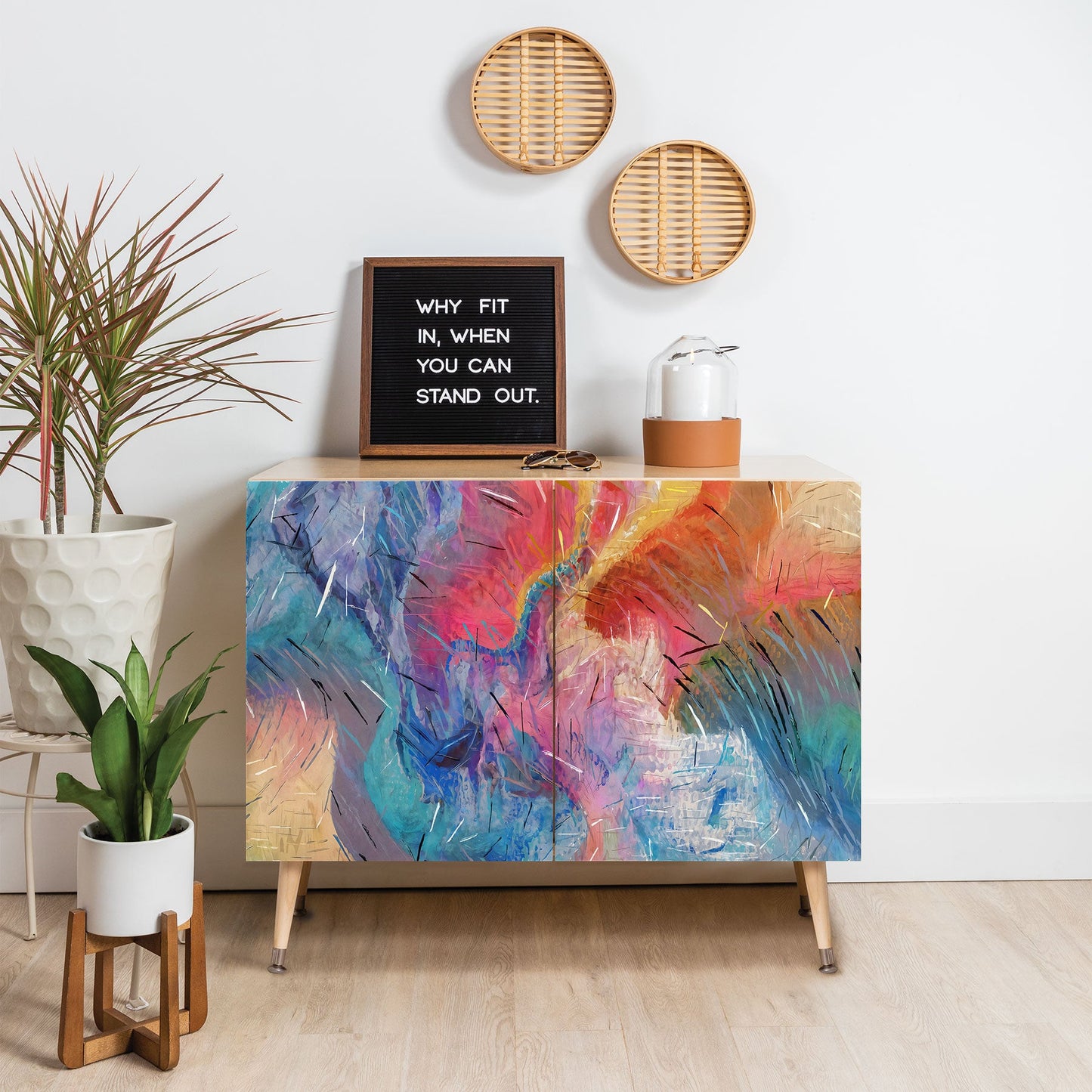 83 Oranges Soul Driven Abstraction Credenza
