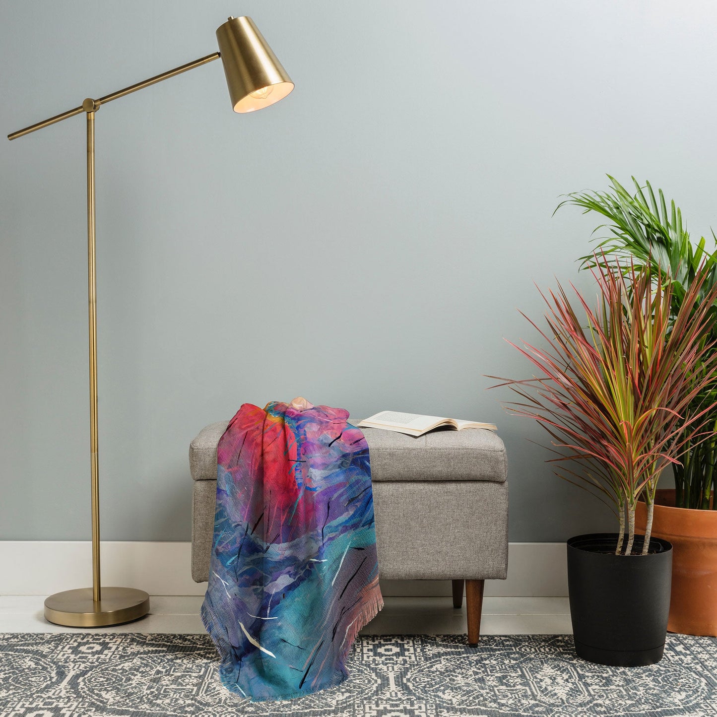 83 Oranges Soul Driven Abstraction Throw Blanket
