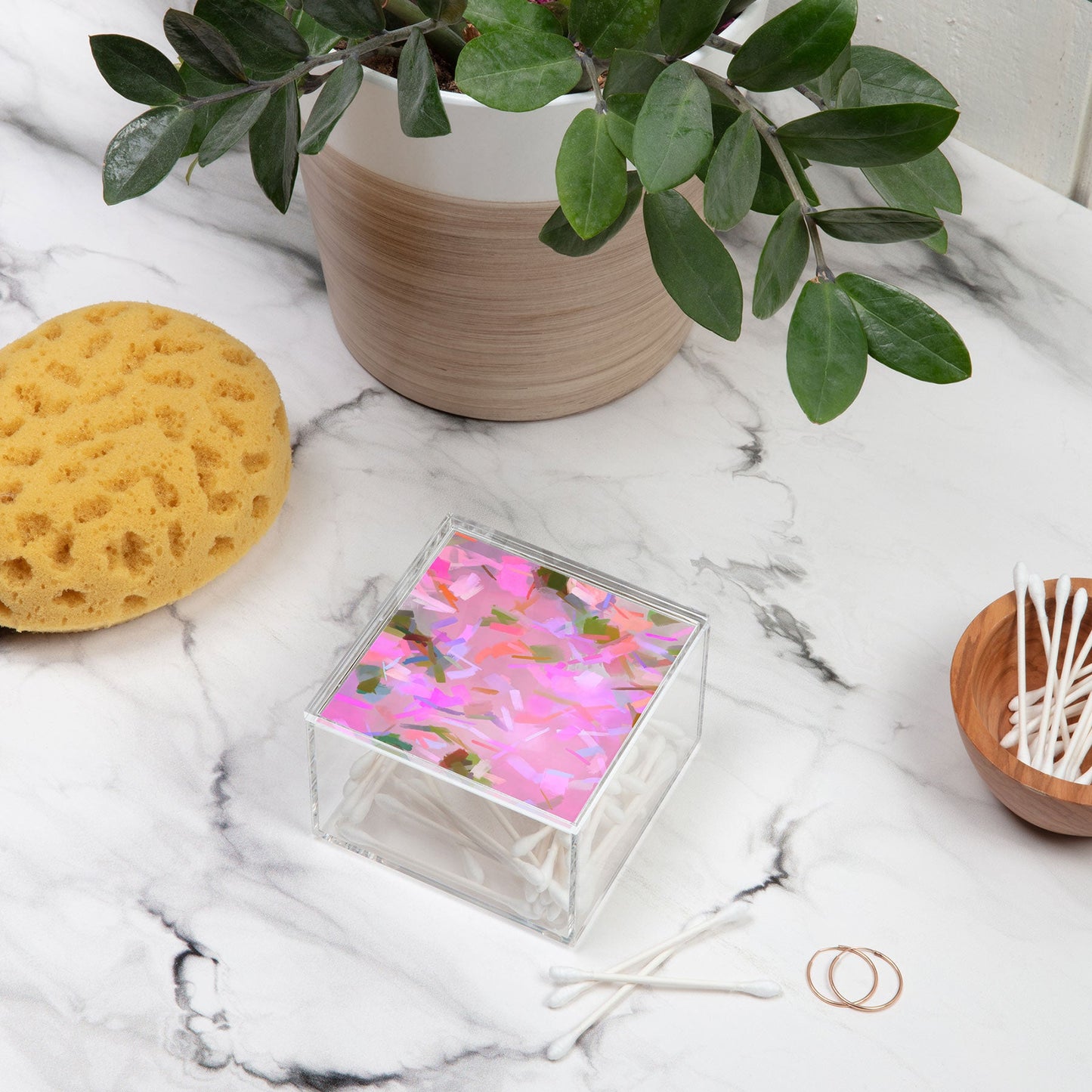 83 Oranges Whispers In Pink Acrylic Box