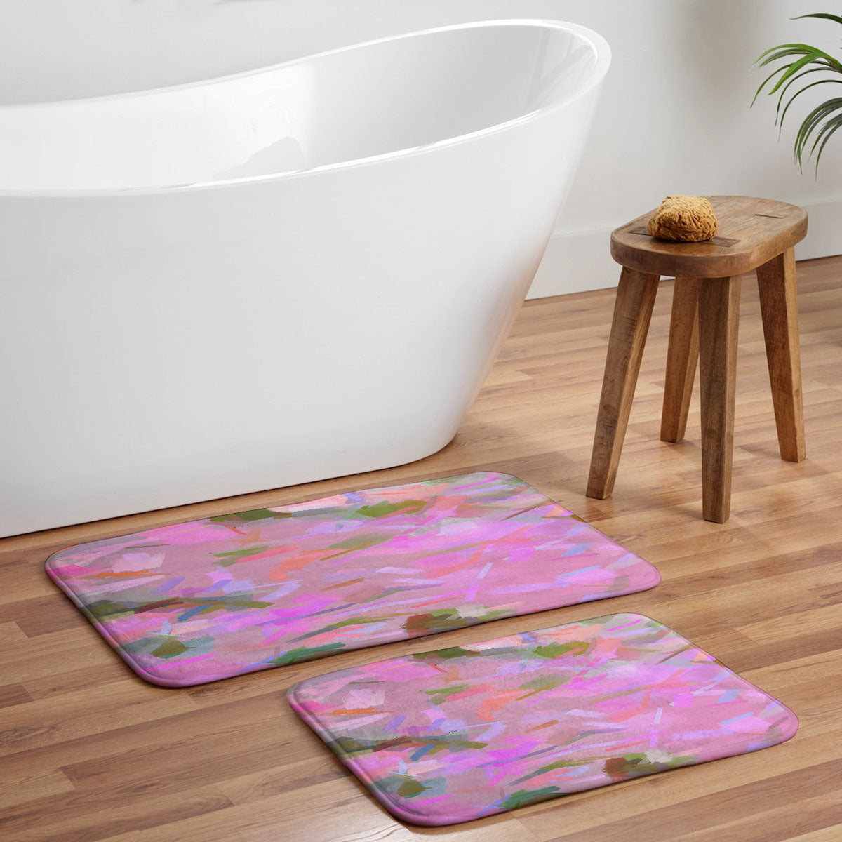 83 Oranges Whispers In Pink Memory Foam Bath Mat