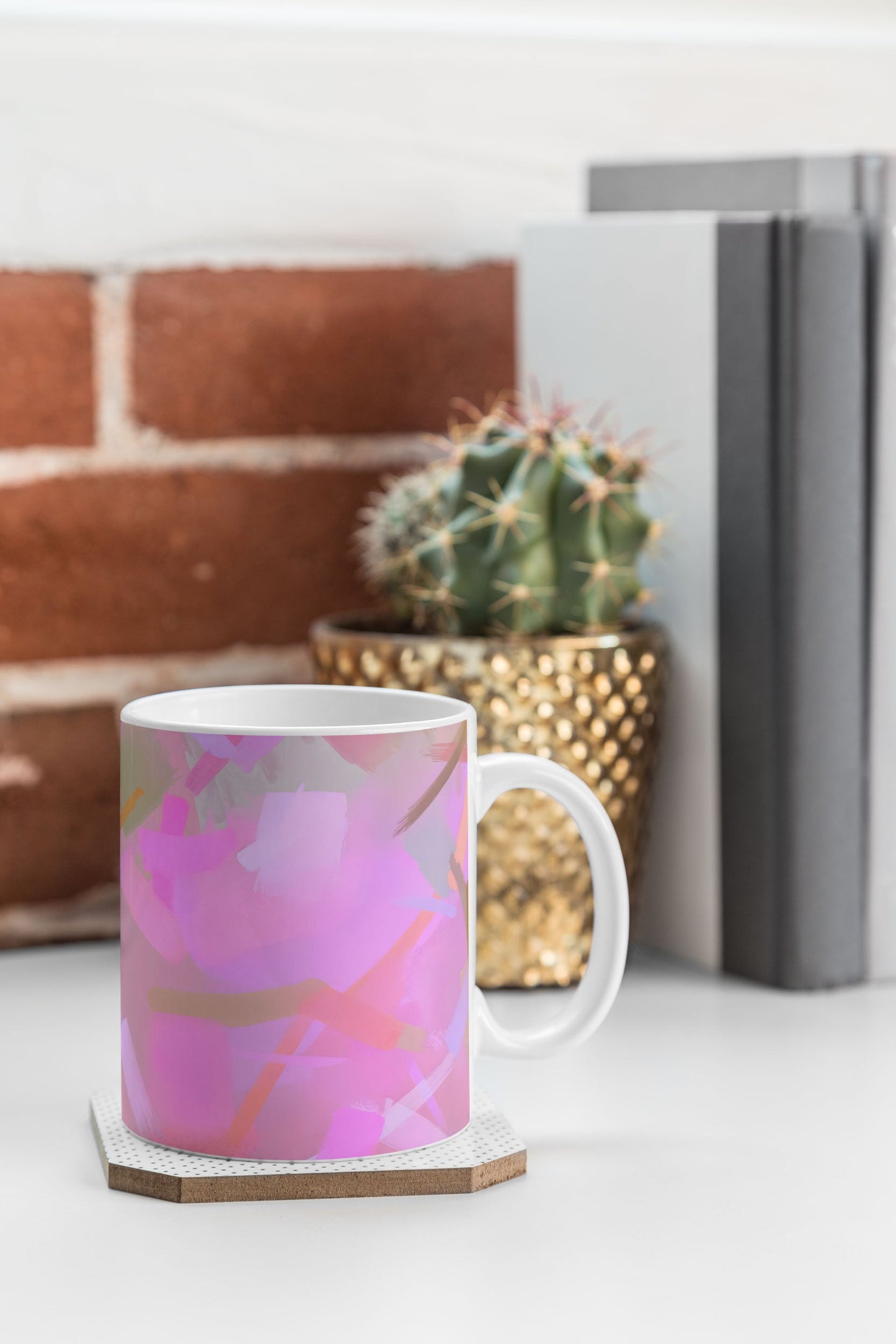 83 Oranges Whispers In Pink Coffee Mug