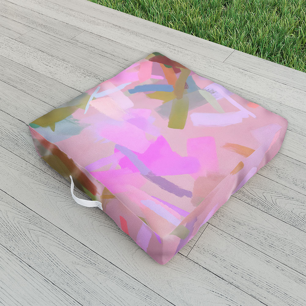 83 Oranges Whispers In Pink Outdoor Floor Cushion
