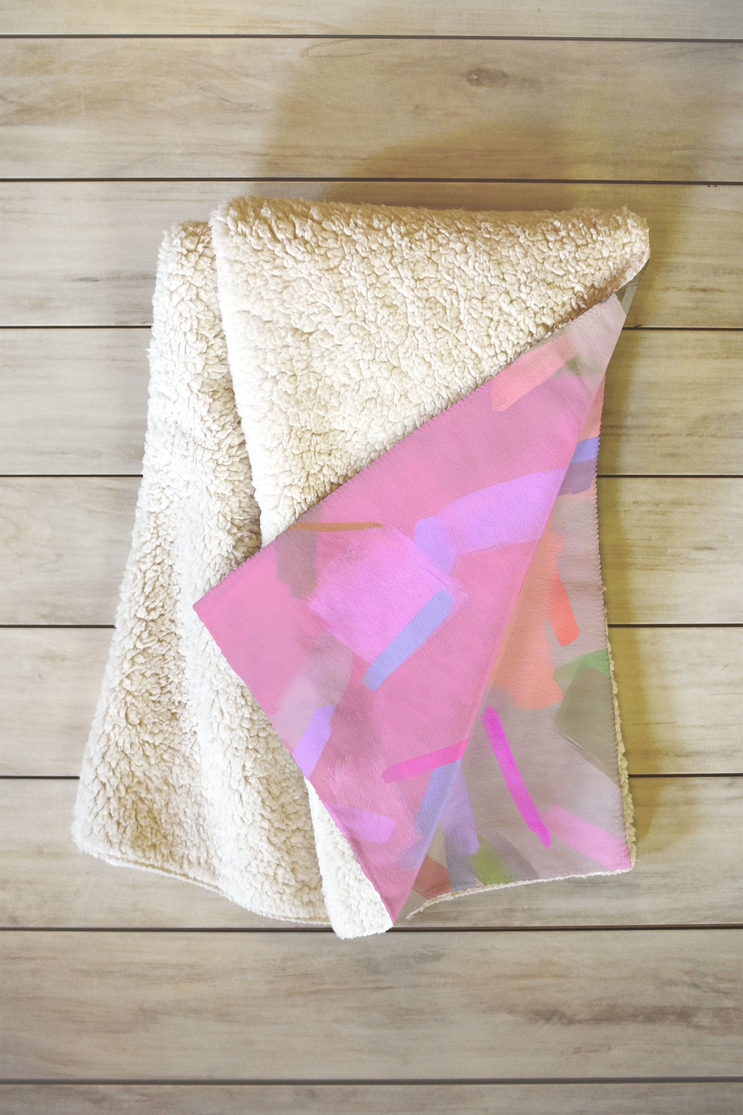 83 Oranges Whispers In Pink Fleece Throw Blanket