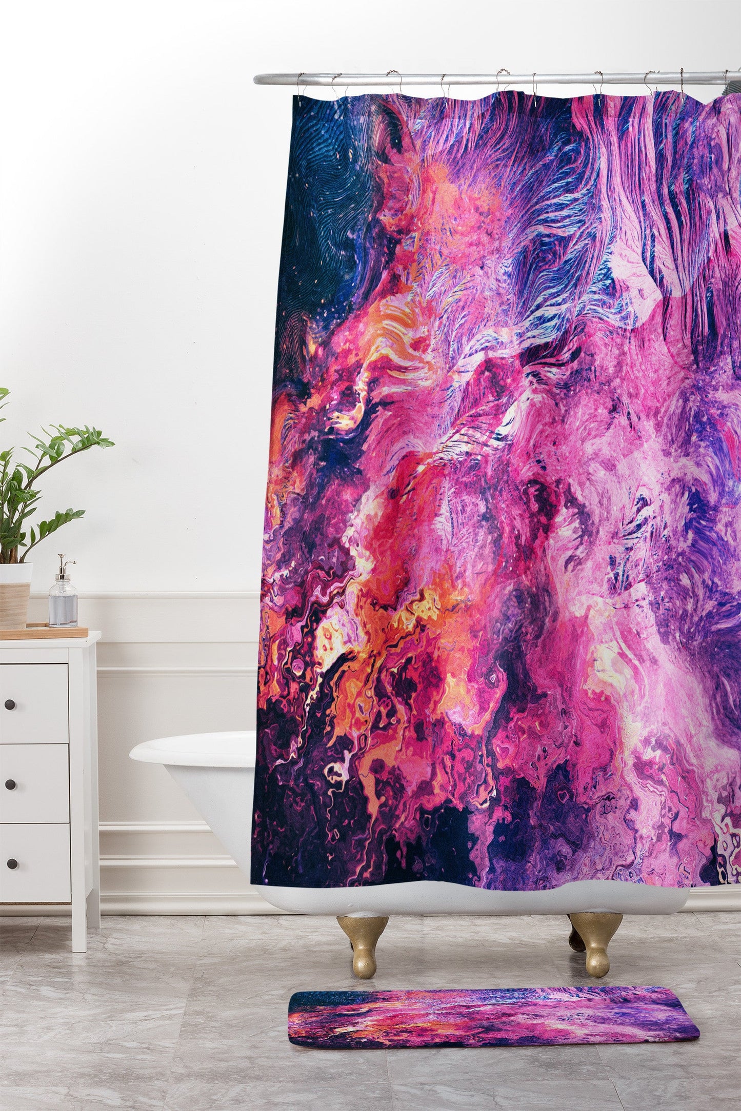 Adam Priester NearDark Shower Curtain And Mat