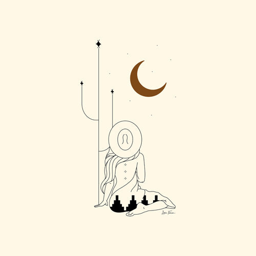 Allie Falcon Talking to the Moon Rustic Shower Curtain