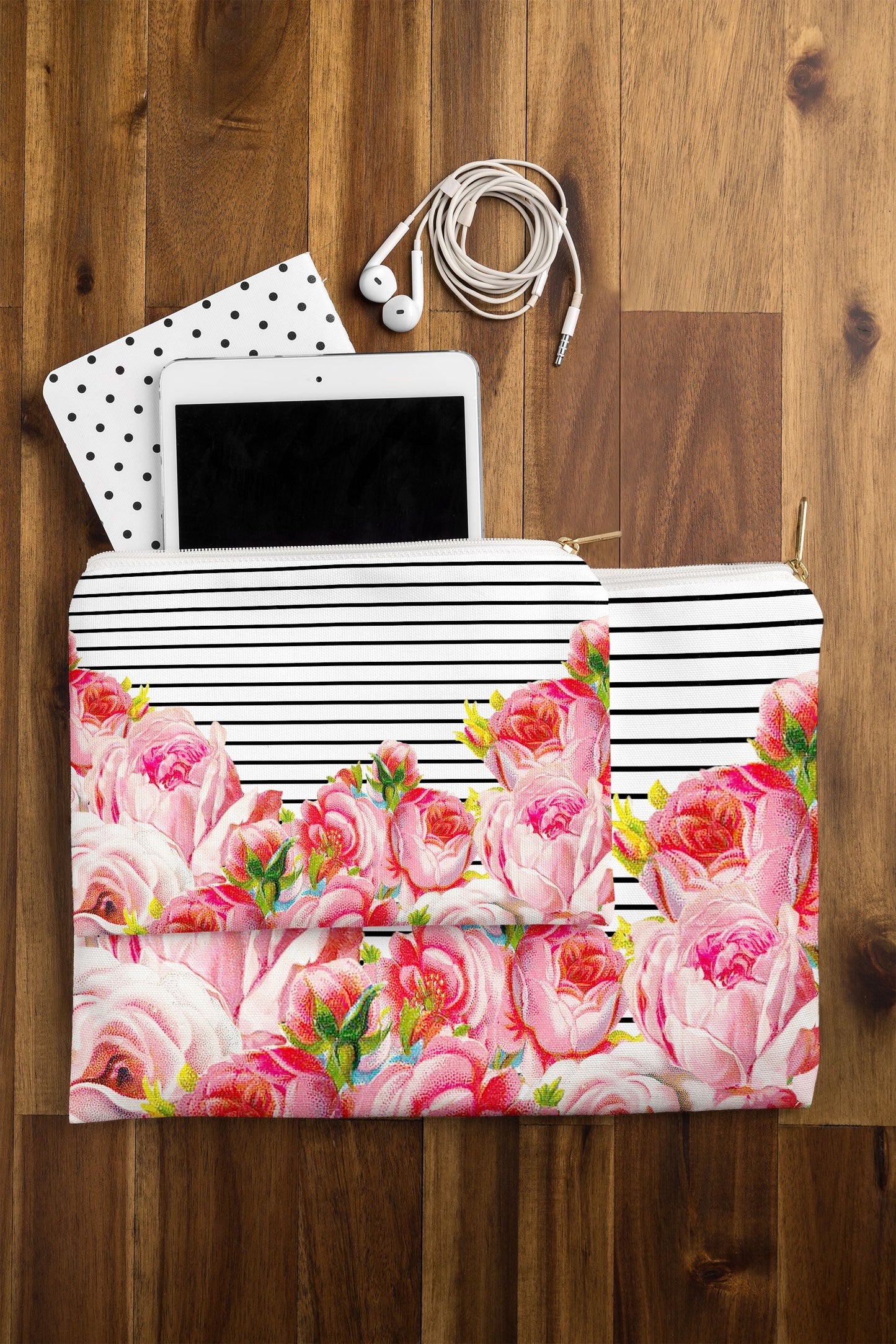 Allyson Johnson Bold Floral and stripes Pouch