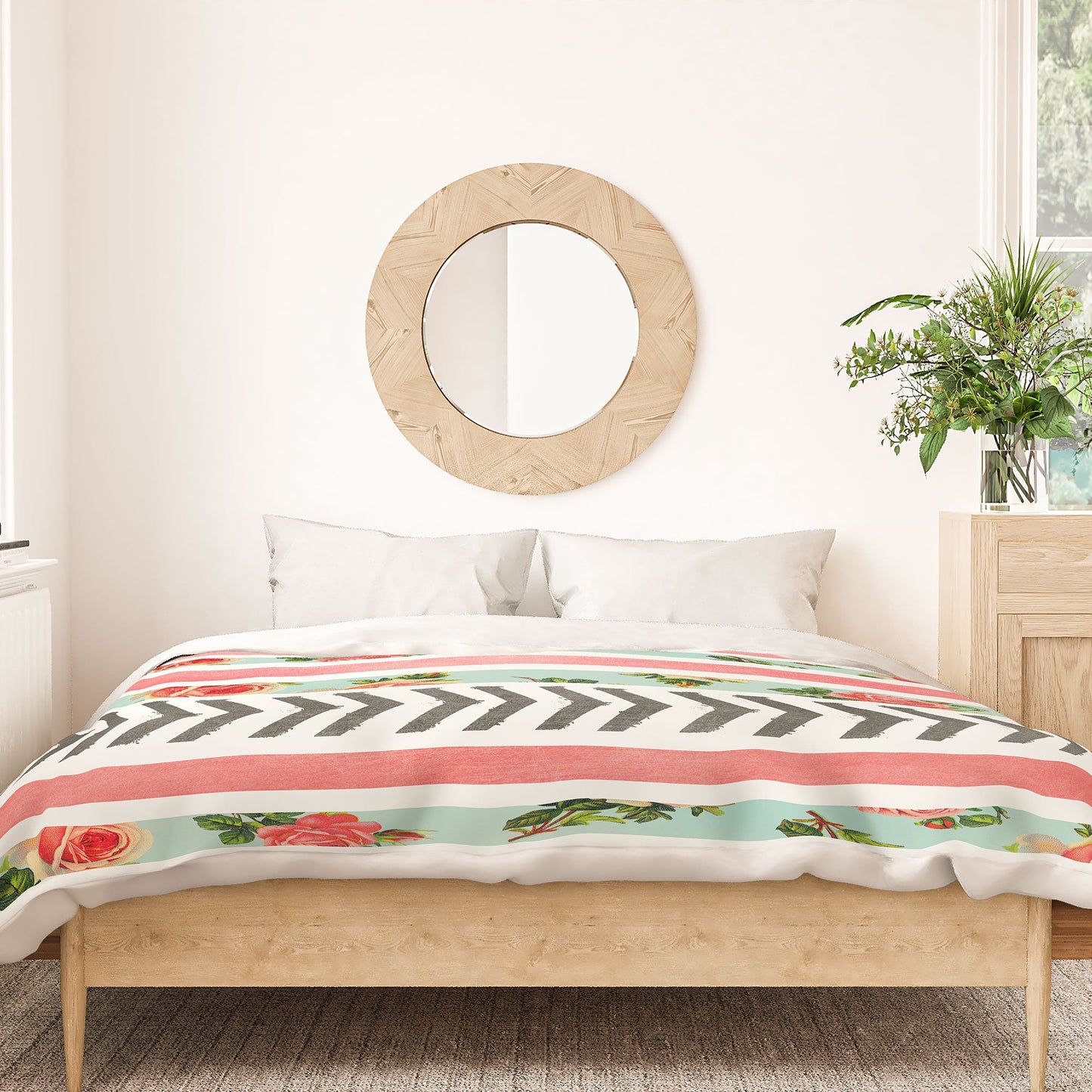 Allyson Johnson Floral Stripes And Arrows Duvet Cover