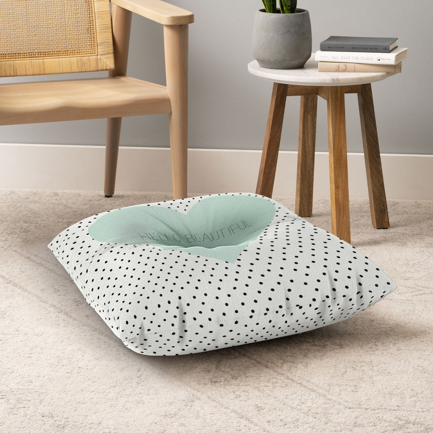 Allyson Johnson Hello Beautiful Heart Floor Pillow Square