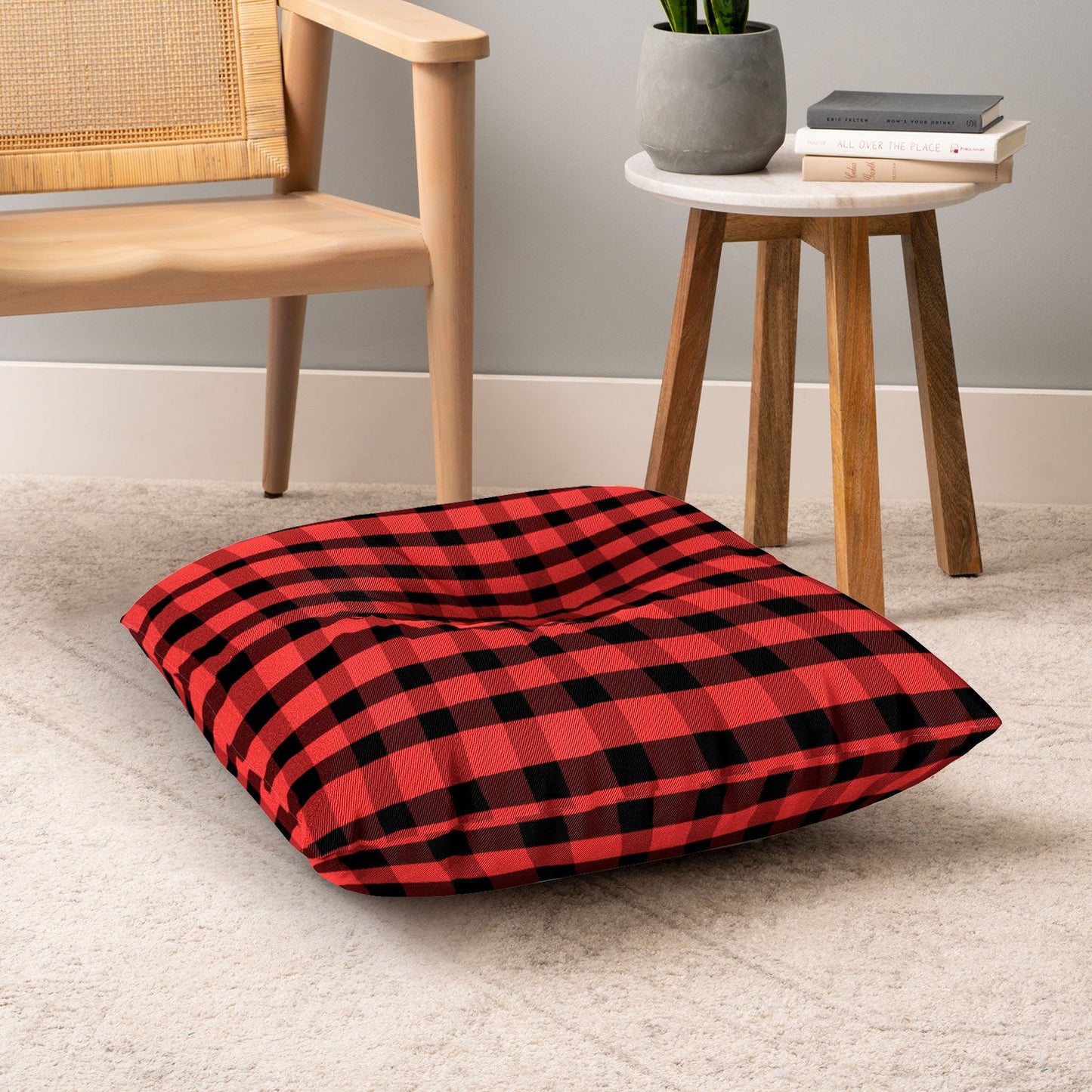 Allyson Johnson Winter Plaid Floor Pillow Square