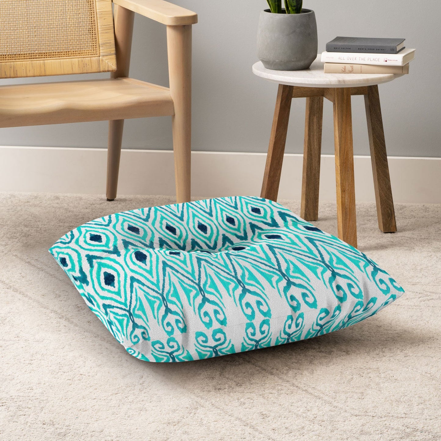 Amy Sia Ikat Jade Floor Pillow Square