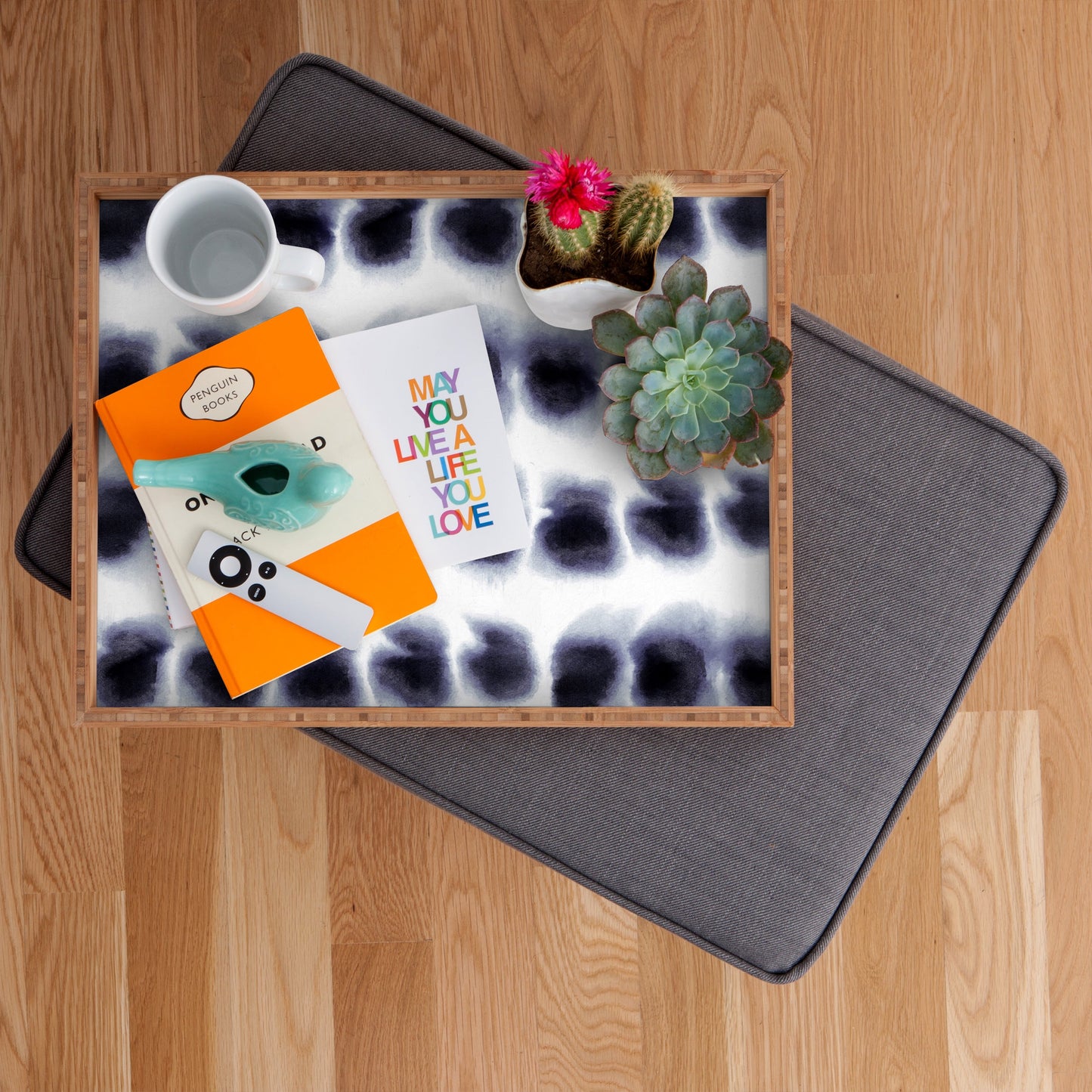 Amy Sia Smudge Black Rectangular Tray