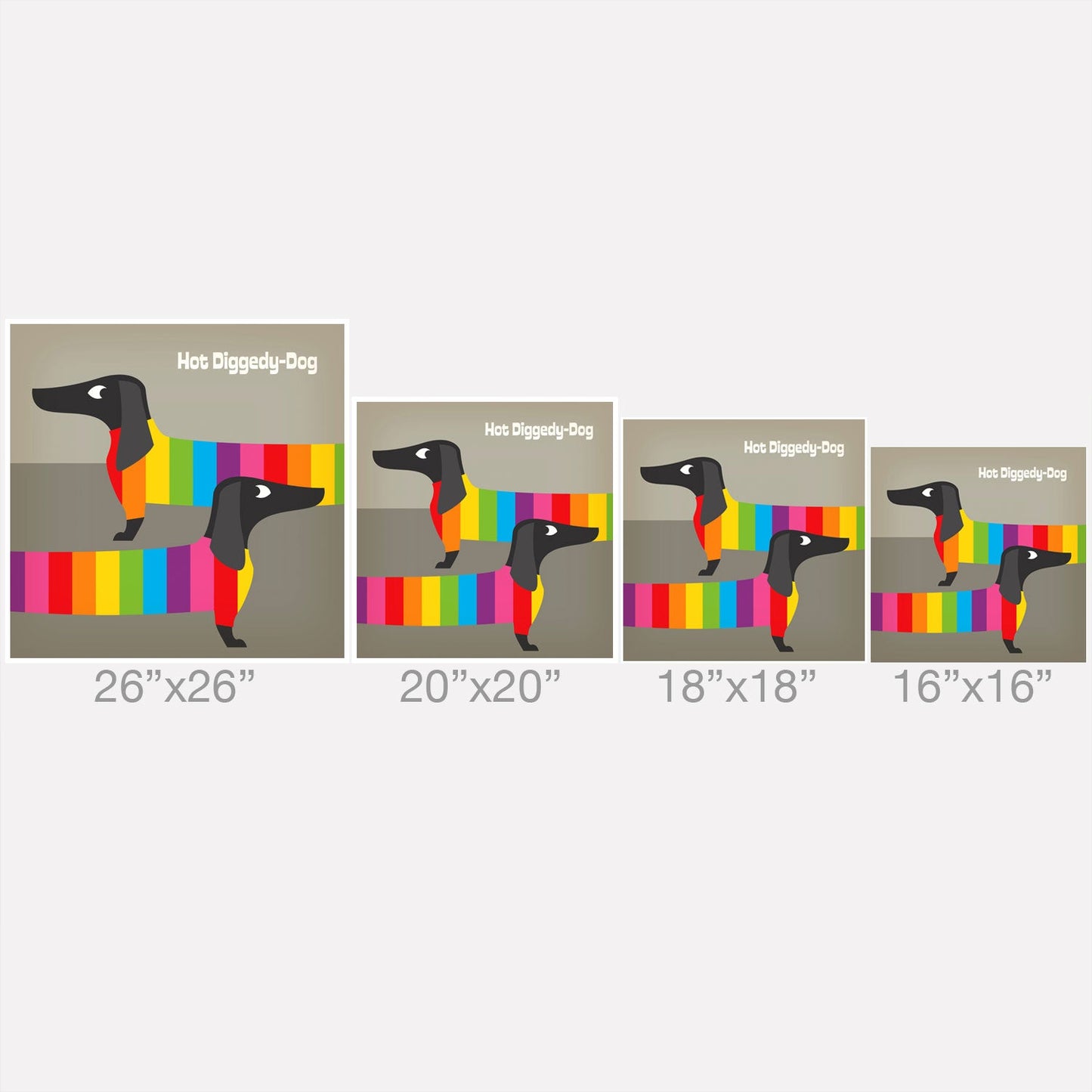 Anderson Design Group Rainbow Dogs Throw Pillow