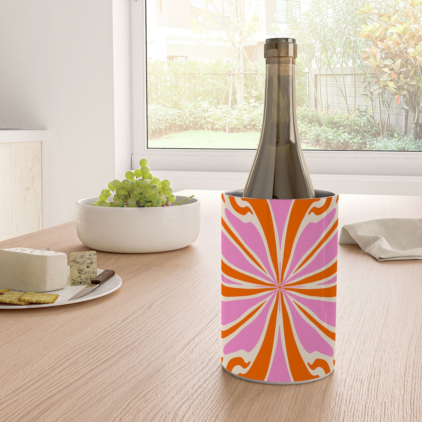 Angela Minca Abstract Symmetry Petals 2 Wine Chiller