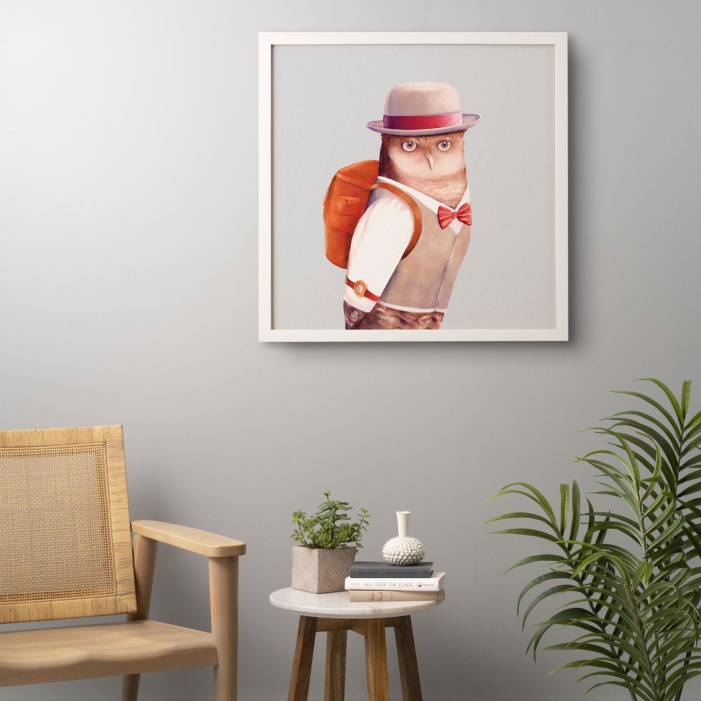 Animal Crew Travel Owl Framed Wall Art