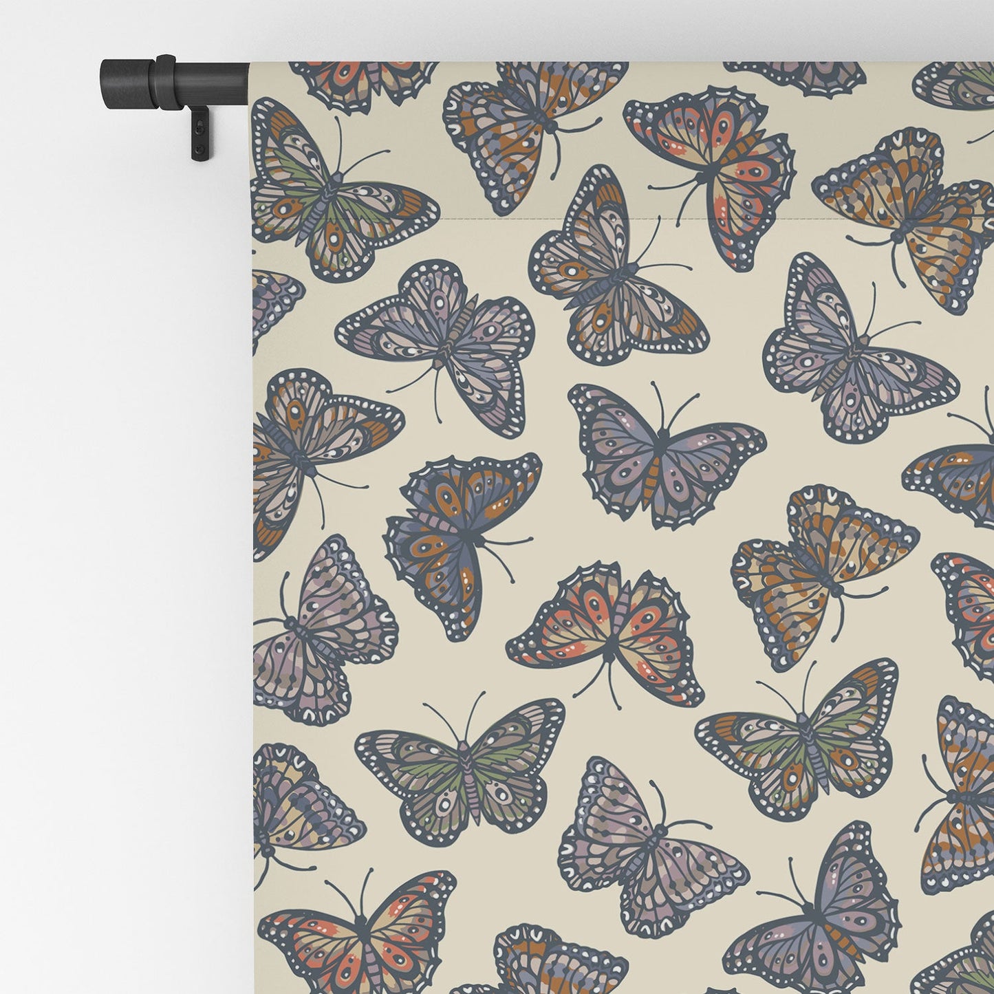 Avenie Countryside Butterflies Blue Blackout Window Curtain