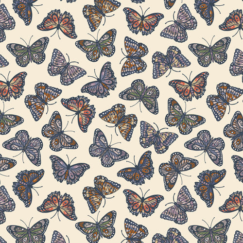 Avenie Countryside Butterflies Blue Shower Curtain