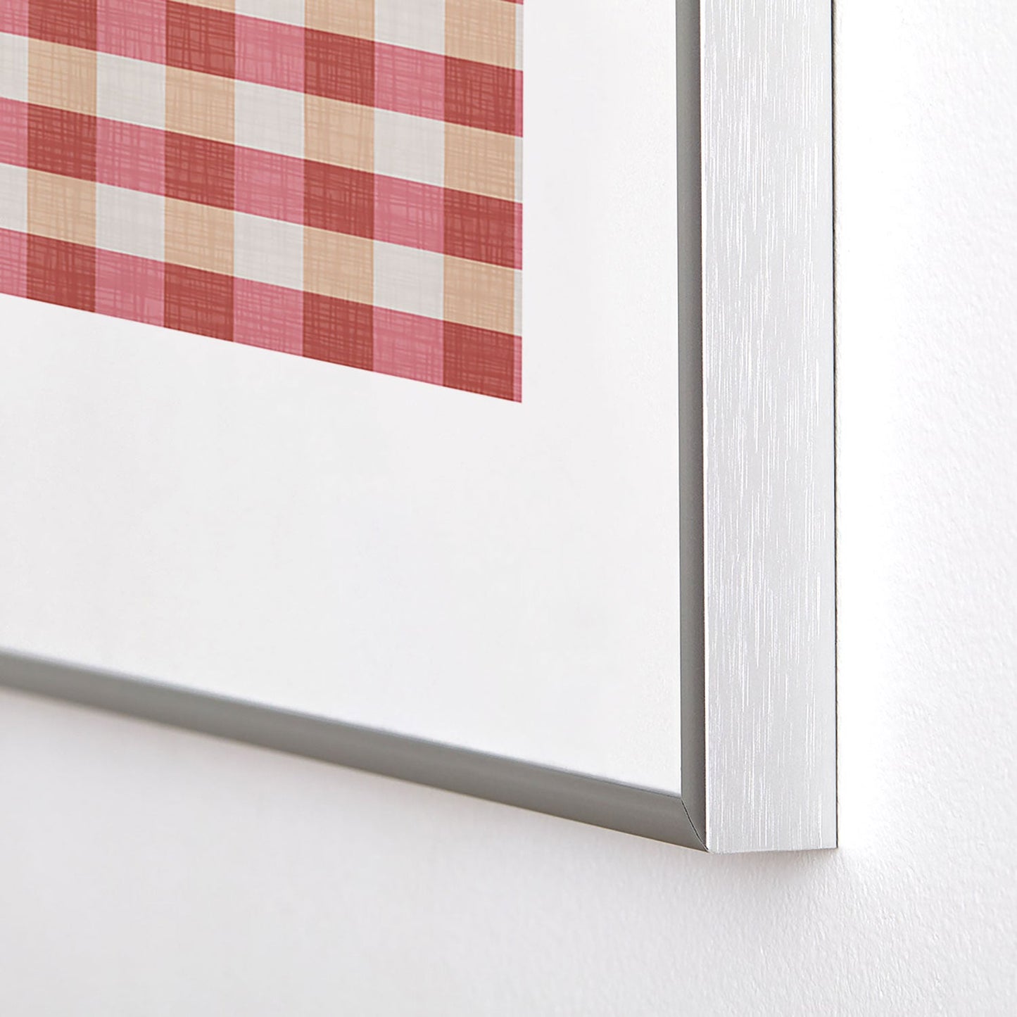 Avenie Cozy Gingham Metal Framed Art Print