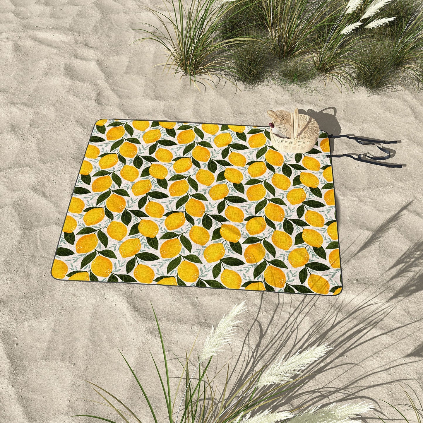 Avenie Mediterranean Summer Lemons I Picnic Blanket