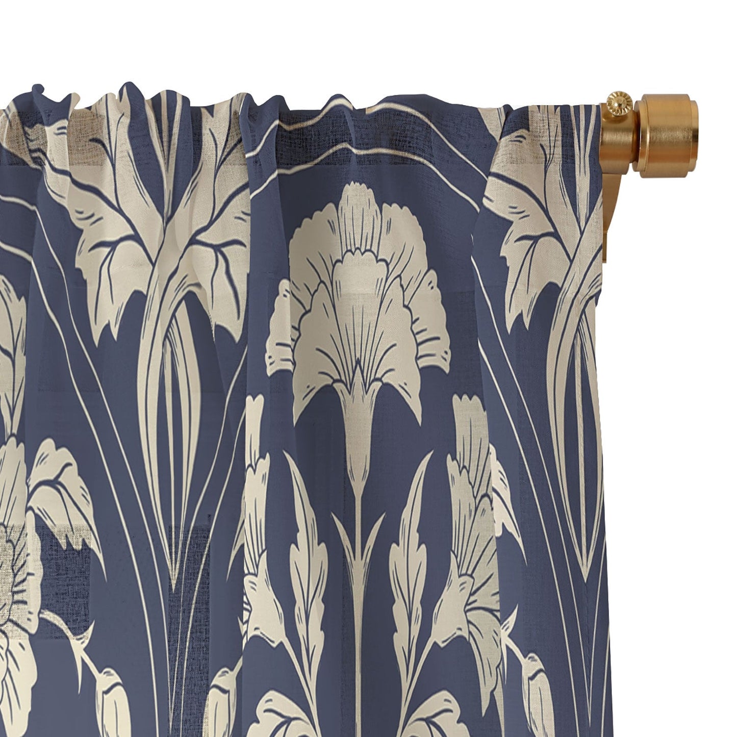 Avenie Victorian Botanical Cornflower Sheer Non Repeat