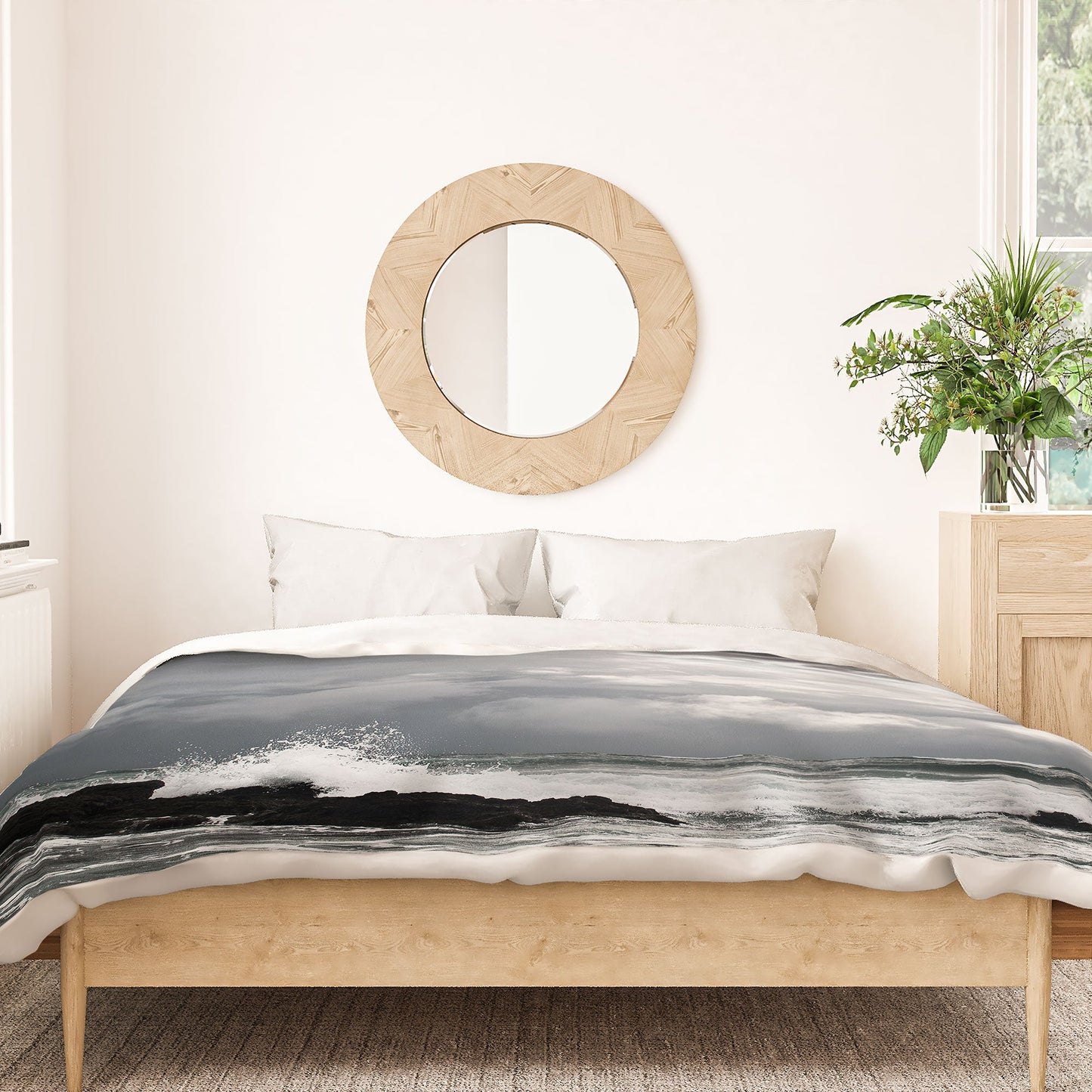 Bird Wanna Whistle White Water Duvet Cover