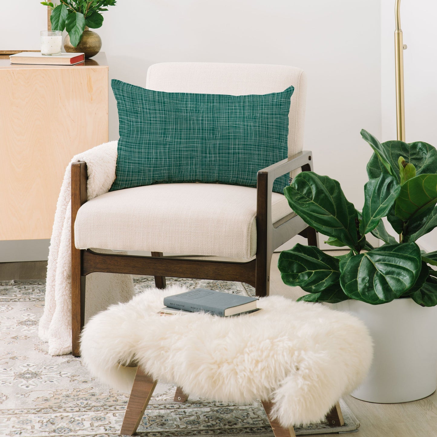 Camilla Foss Scandi Linen Oblong Throw Pillow
