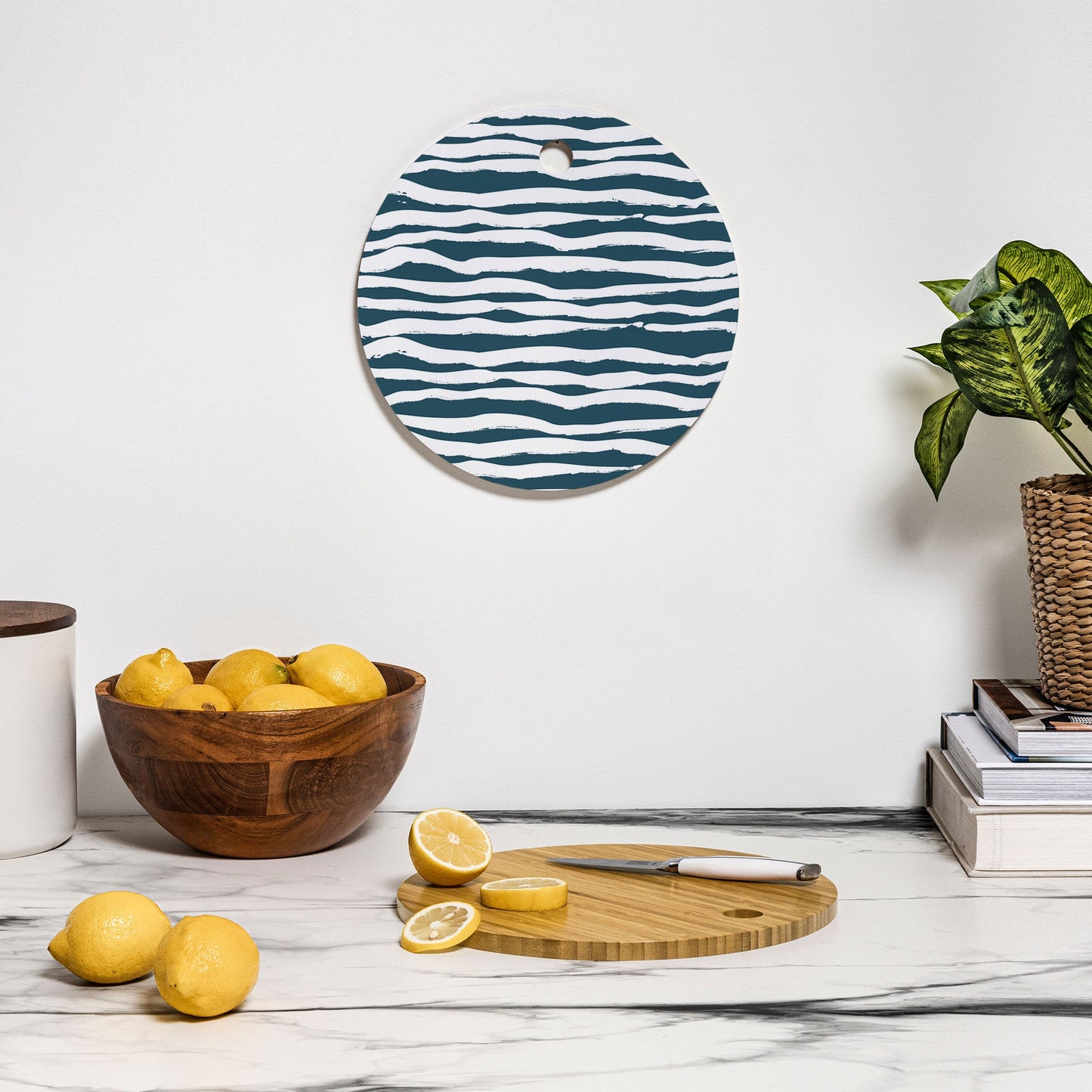 Camilla Foss Scandi Waves Cutting Board Round
