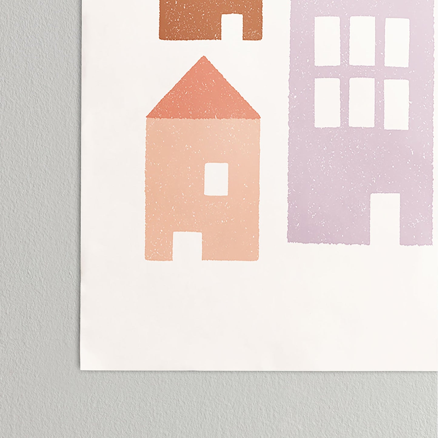 Carey Copeland Happy Houses Earth Tones Poster