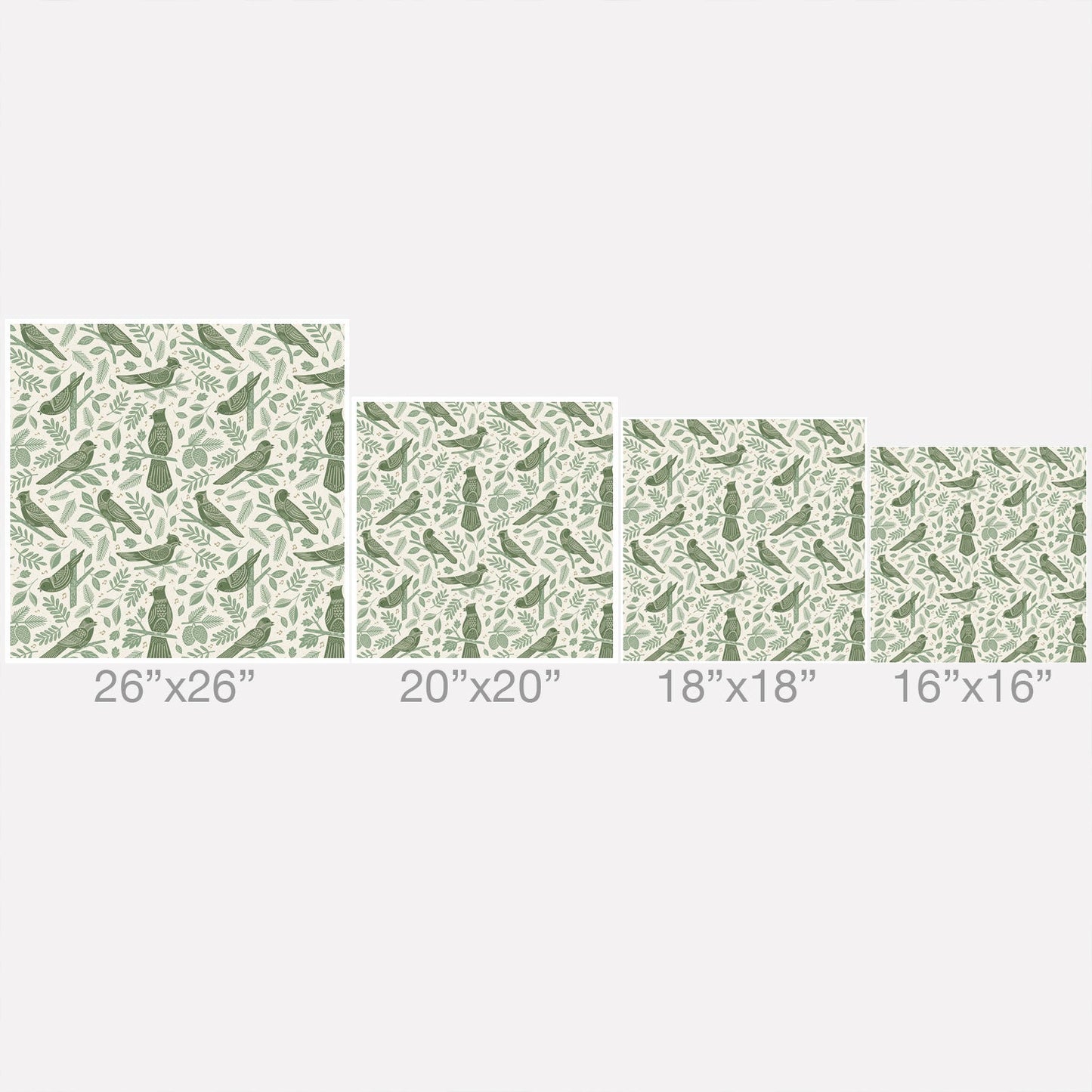 Carey Copeland Song Birds Green Outdoor Throw Pillow