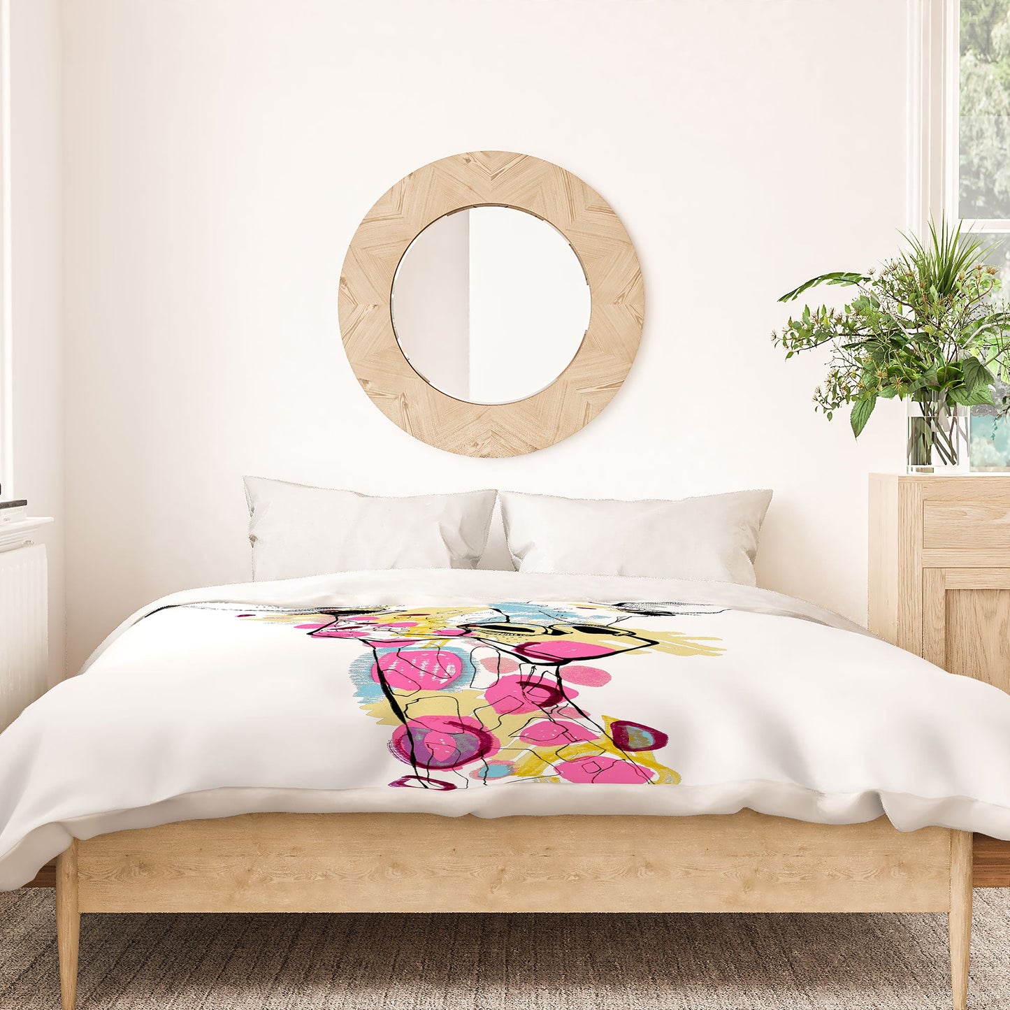Casey Rogers Giraffe Color Duvet Cover