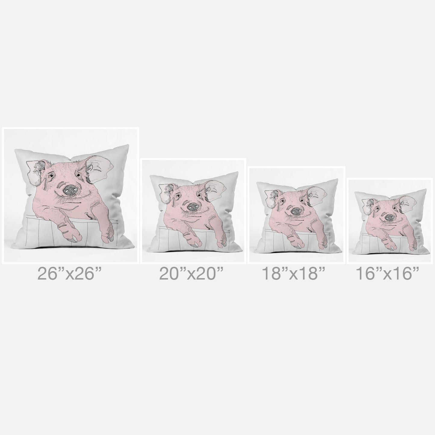 Casey Rogers Piggywig Throw Pillow