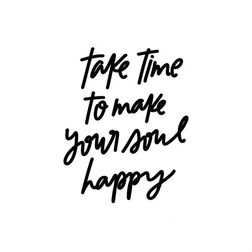 Chelcey Tate Make Your Soul Happy BW Shower Curtain