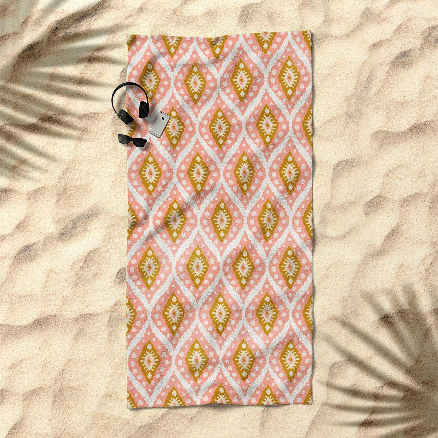 CoastL Studio Caliza Pink Golden Rod Beach Towel