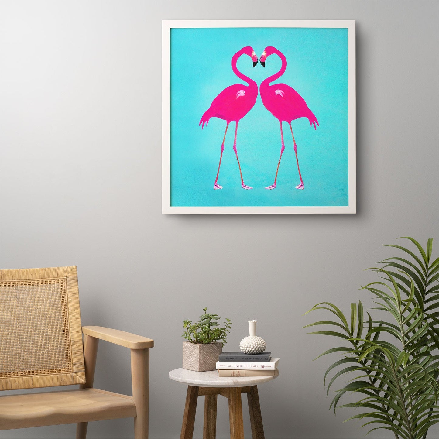 Coco de Paris Flamingo heart Framed Wall Art