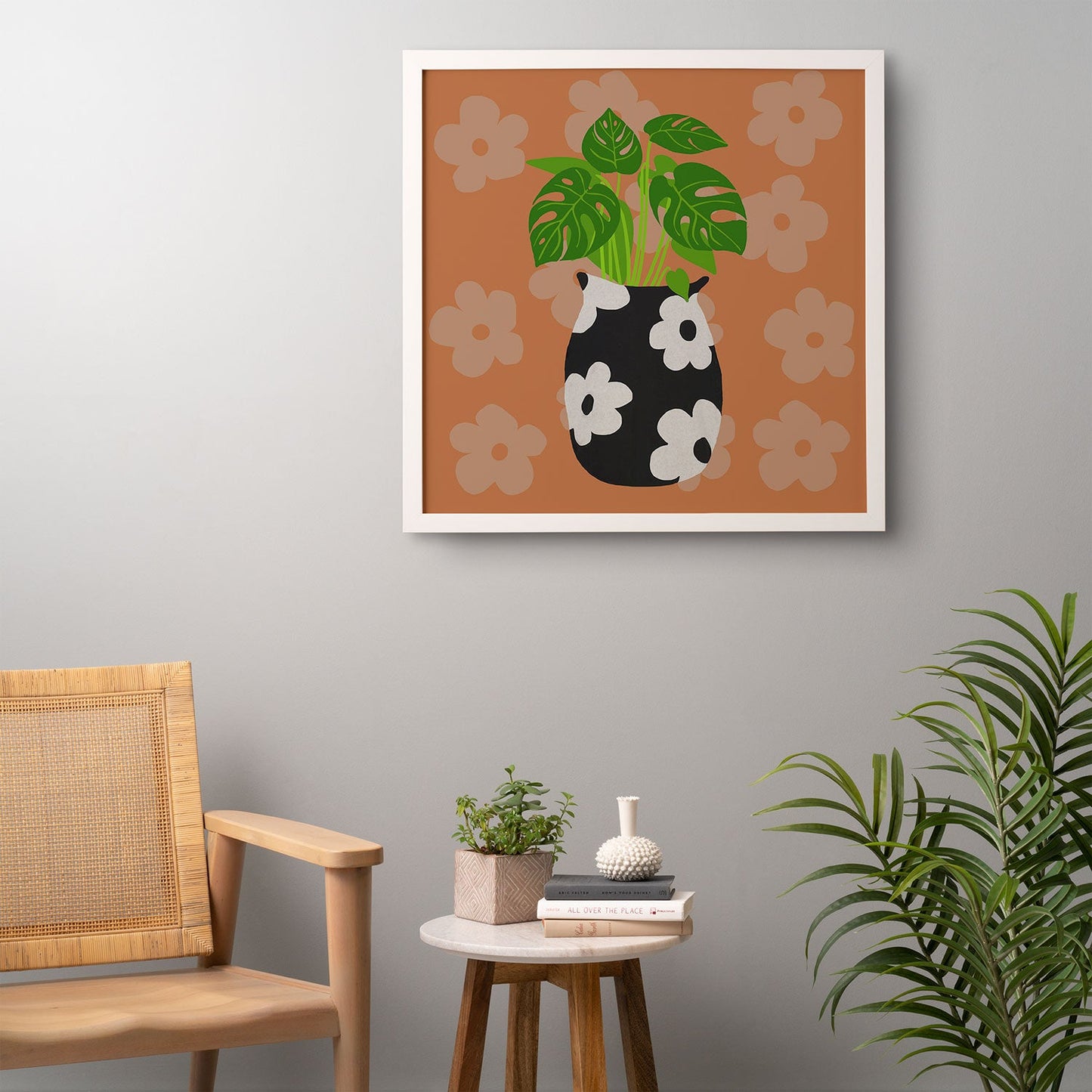 Coco de Paris Green plant retro style 1 Framed Wall Art