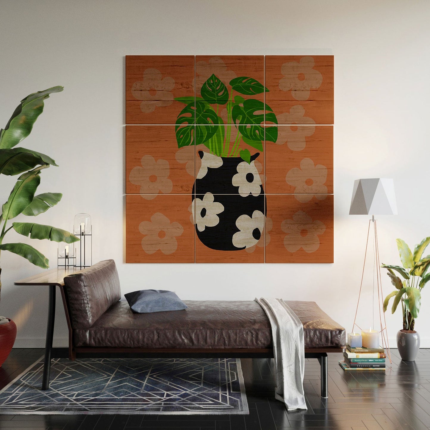 Coco de Paris Green plant retro style 1 Wood Wall Mural