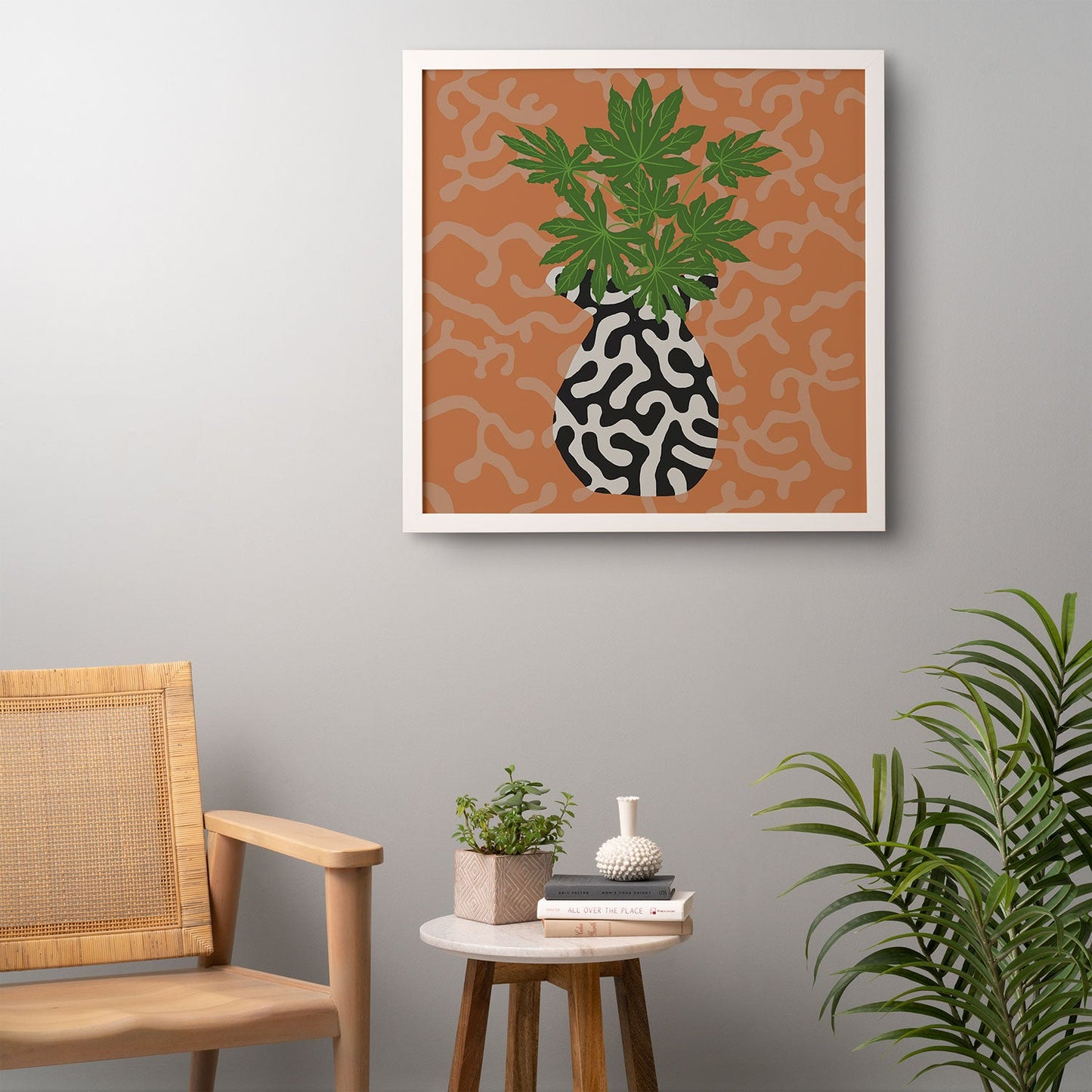 Coco de Paris Green plant retro style 2 Framed Wall Art