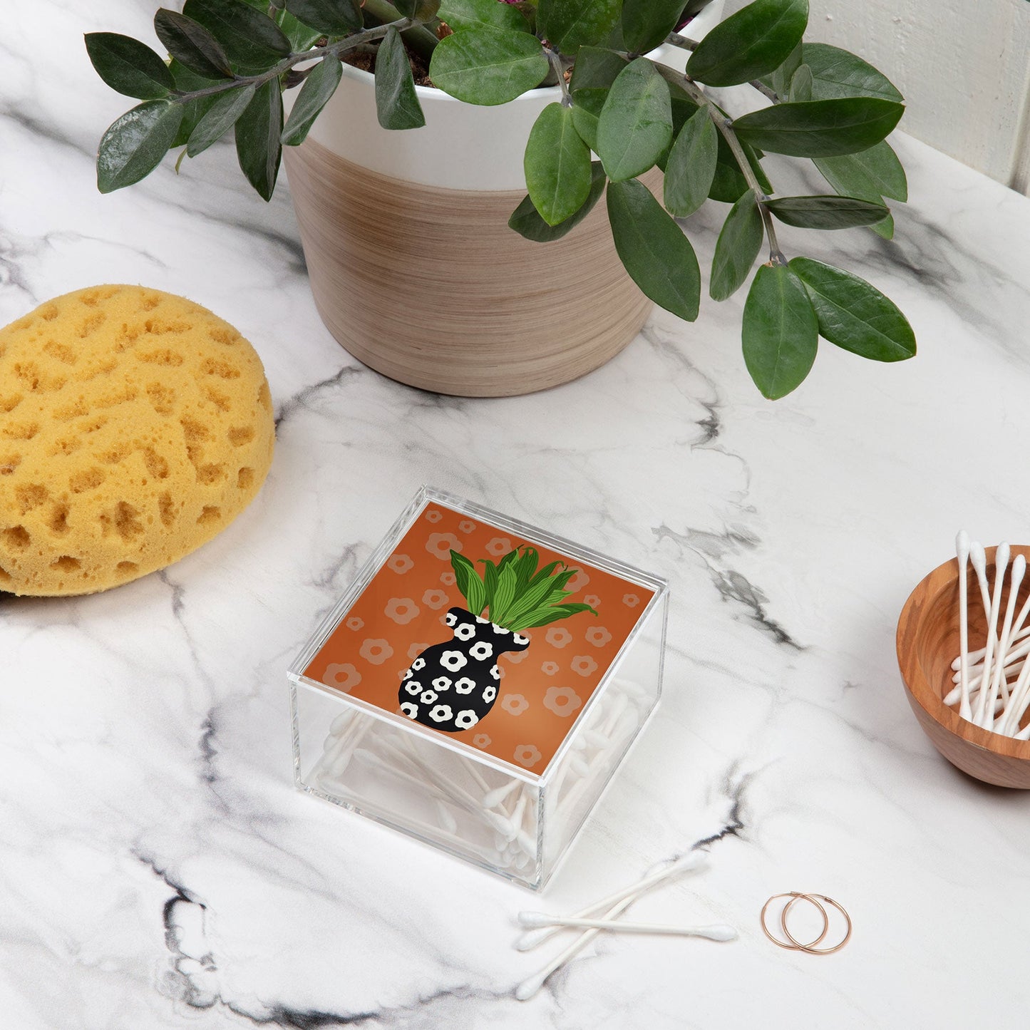Coco de Paris Green plant retro style 5 Acrylic Box