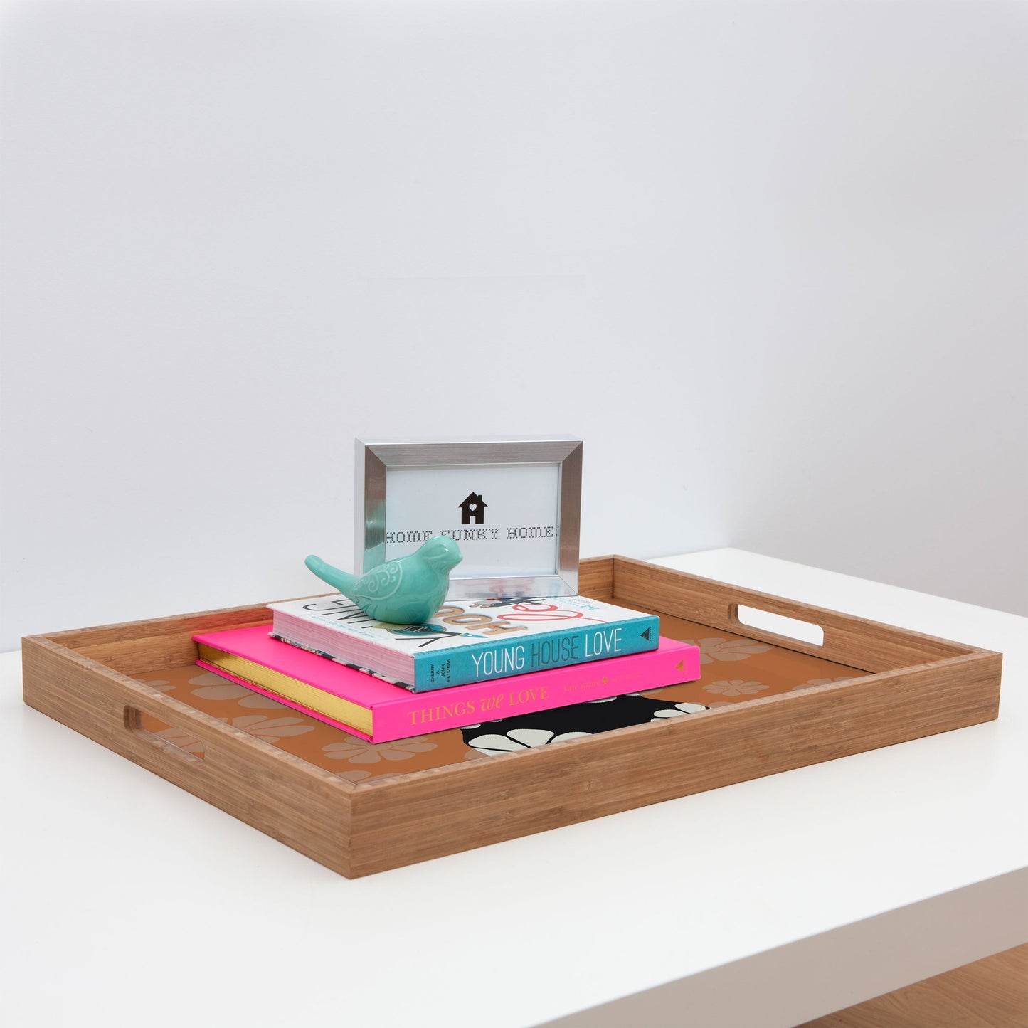 Coco de Paris Green plant retro style 8 Rectangular Tray
