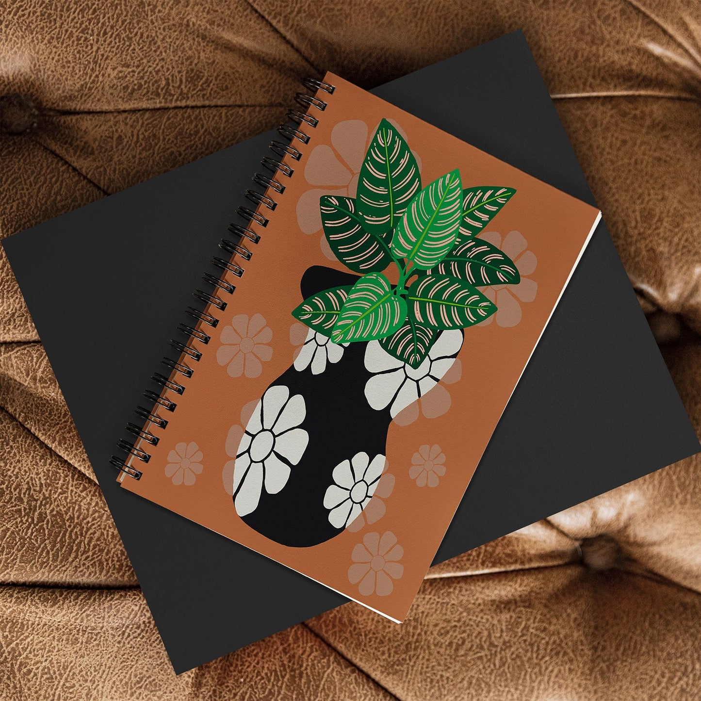 Coco de Paris Green plant retro style 8 Spiral Notebook