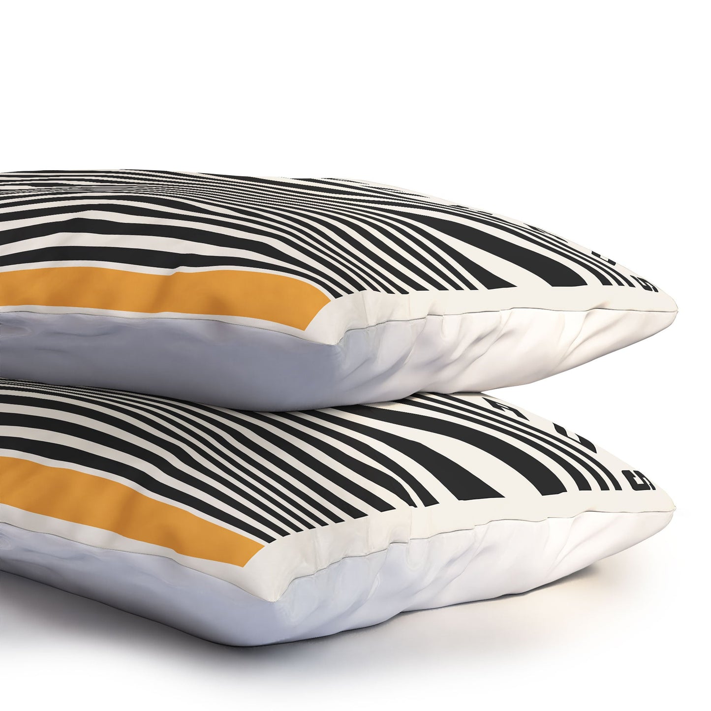 Cocoon Design Bauhaus Wavy Lines and Yellow Pillow Shams