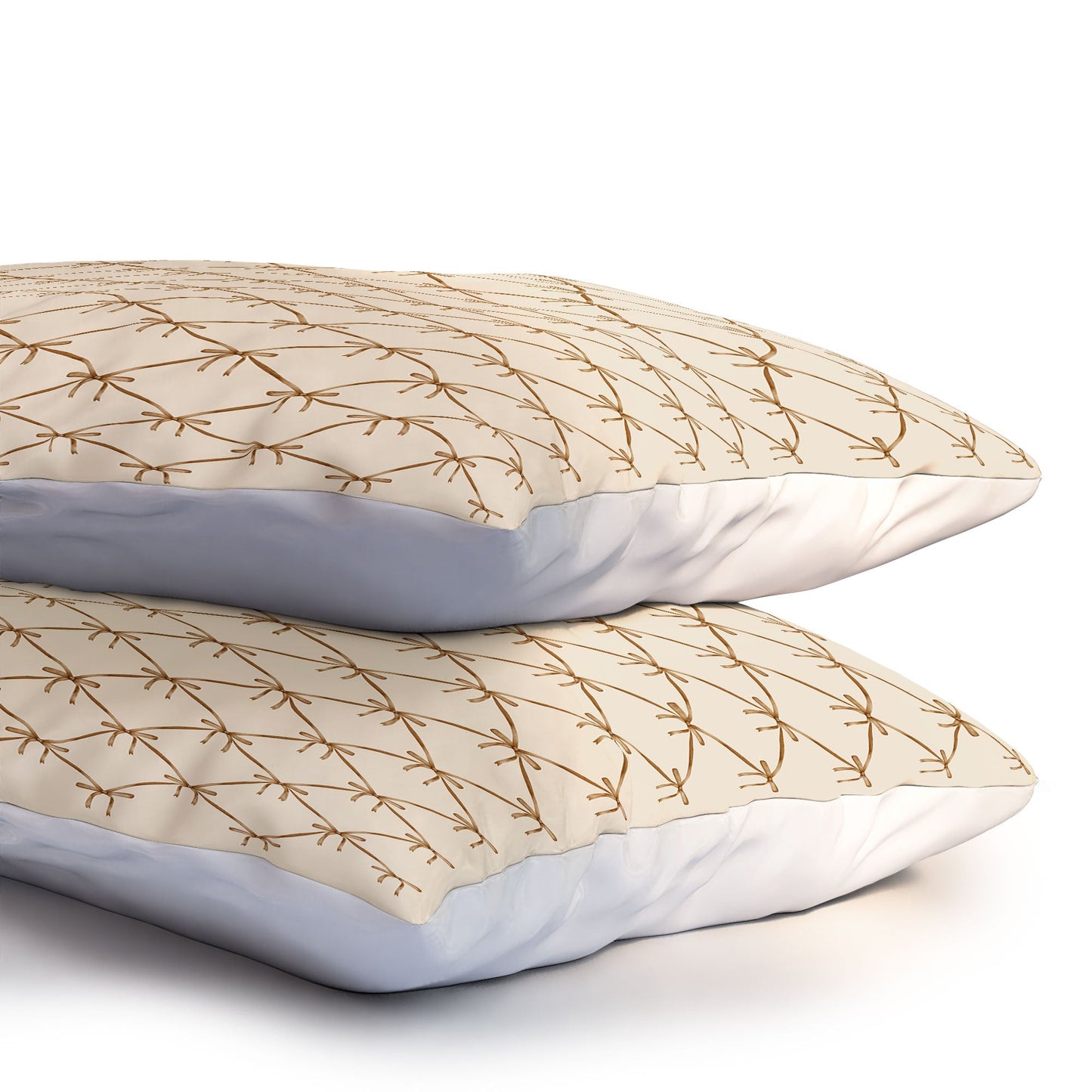 Colour Poems Bows and Ribbons Beige Pillow Shams