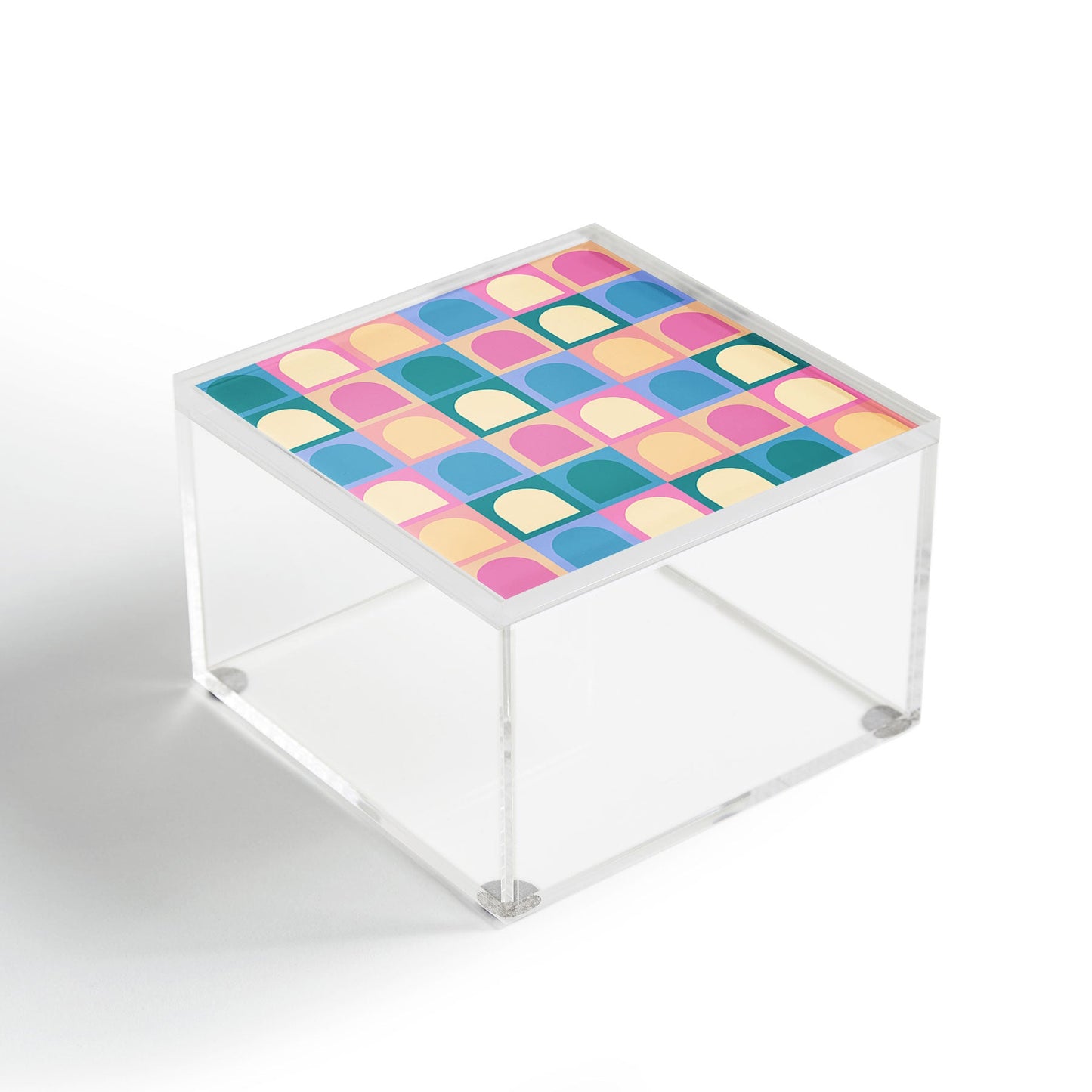 Colour Poems Checker Arches I Pastel Tones Acrylic Box