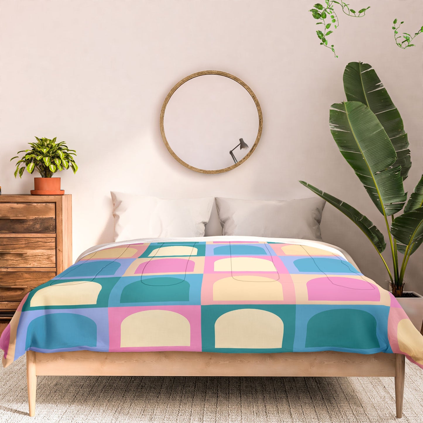 Colour Poems Checker Arches I Pastel Tones Comforter