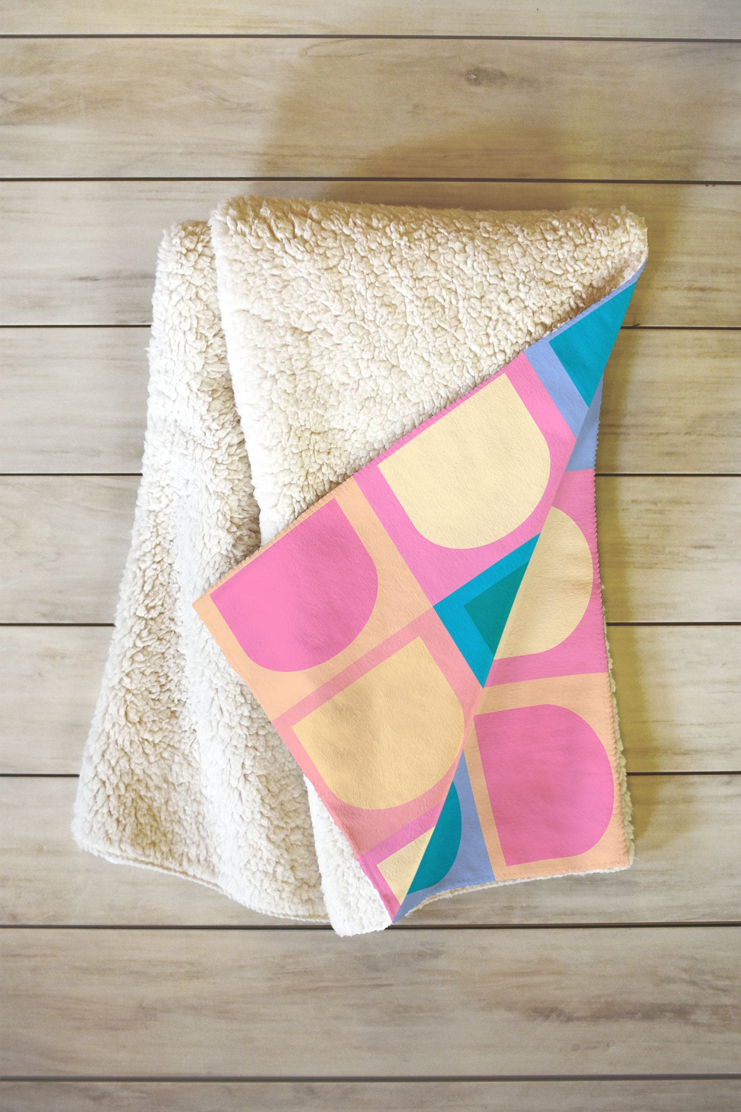 Colour Poems Checker Arches I Pastel Tones Fleece Throw Blanket