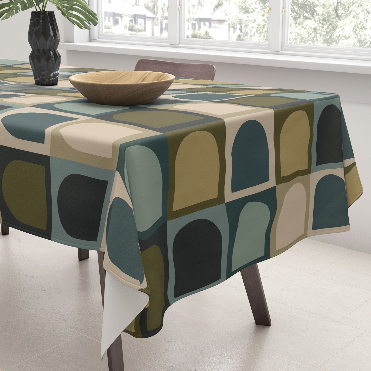 Colour Poems Checker Arches II Earthy Tones Tablecloth