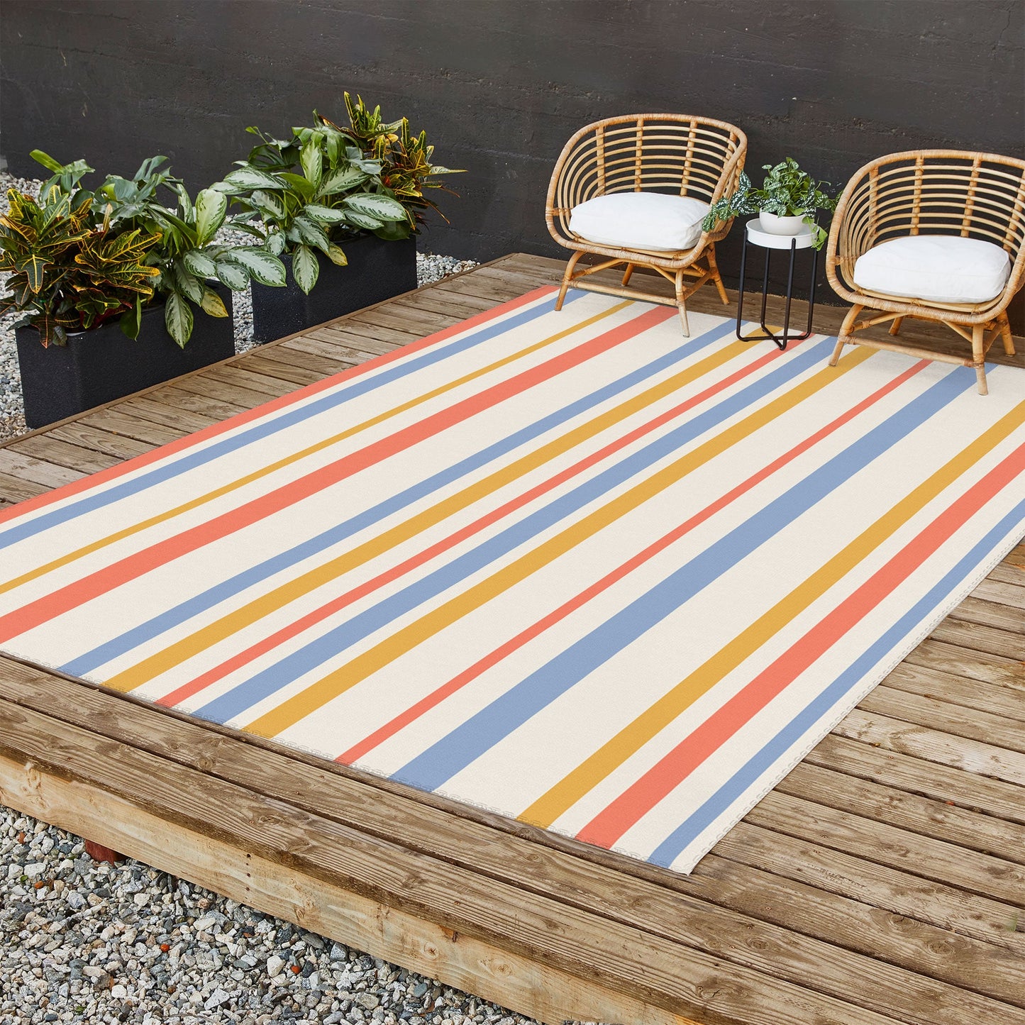 Colour Poems Classic Retro Stripes III Outdoor Rug